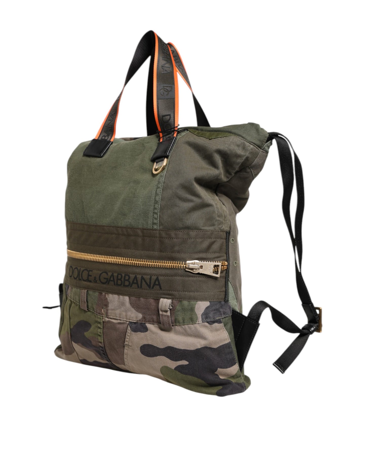Dolce & Gabbana Military Green Patchwork Rucksack Backpack Bag Dolce & Gabbana