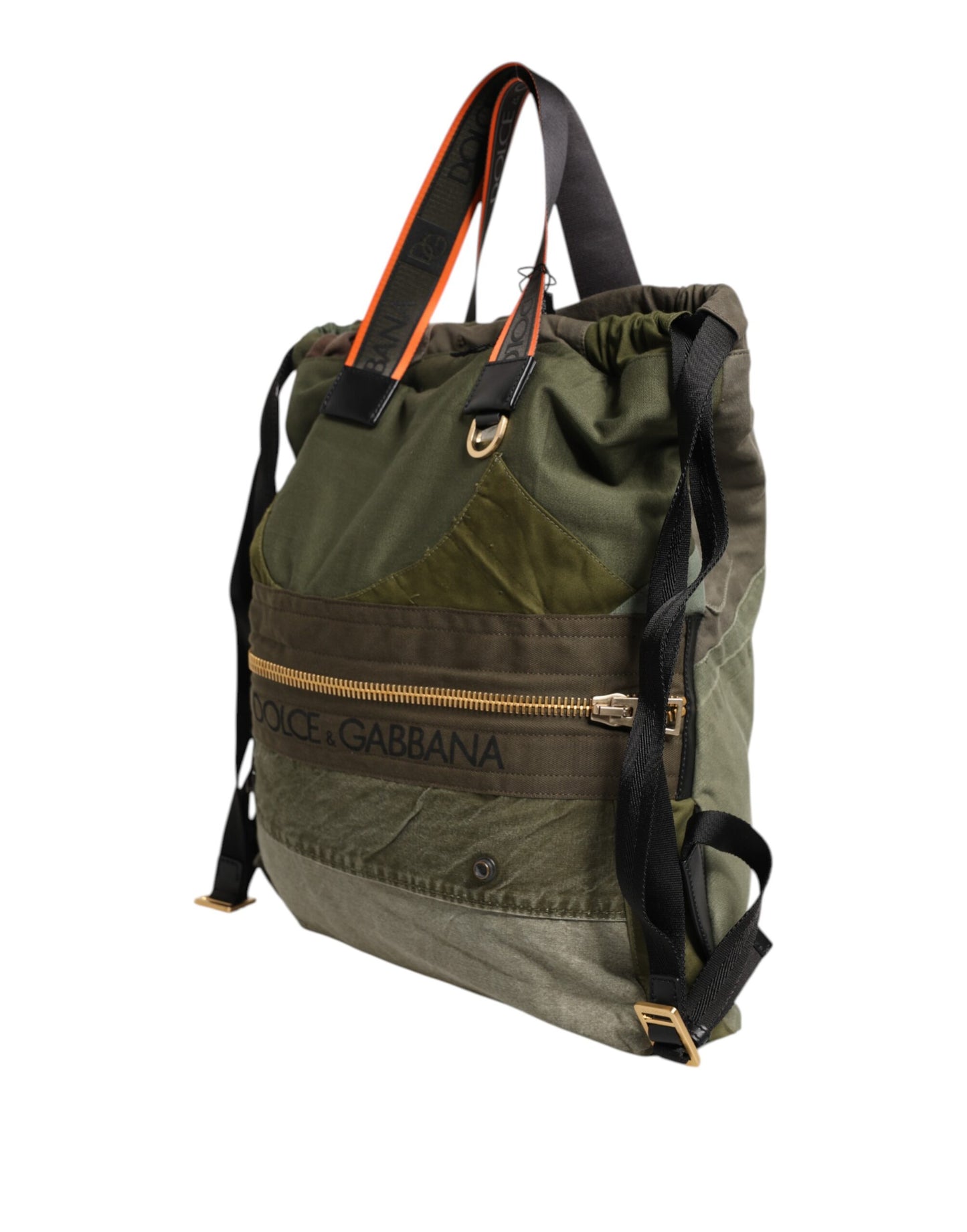 Dolce & Gabbana Military Green Patchwork Rucksack Backpack Bag Dolce & Gabbana