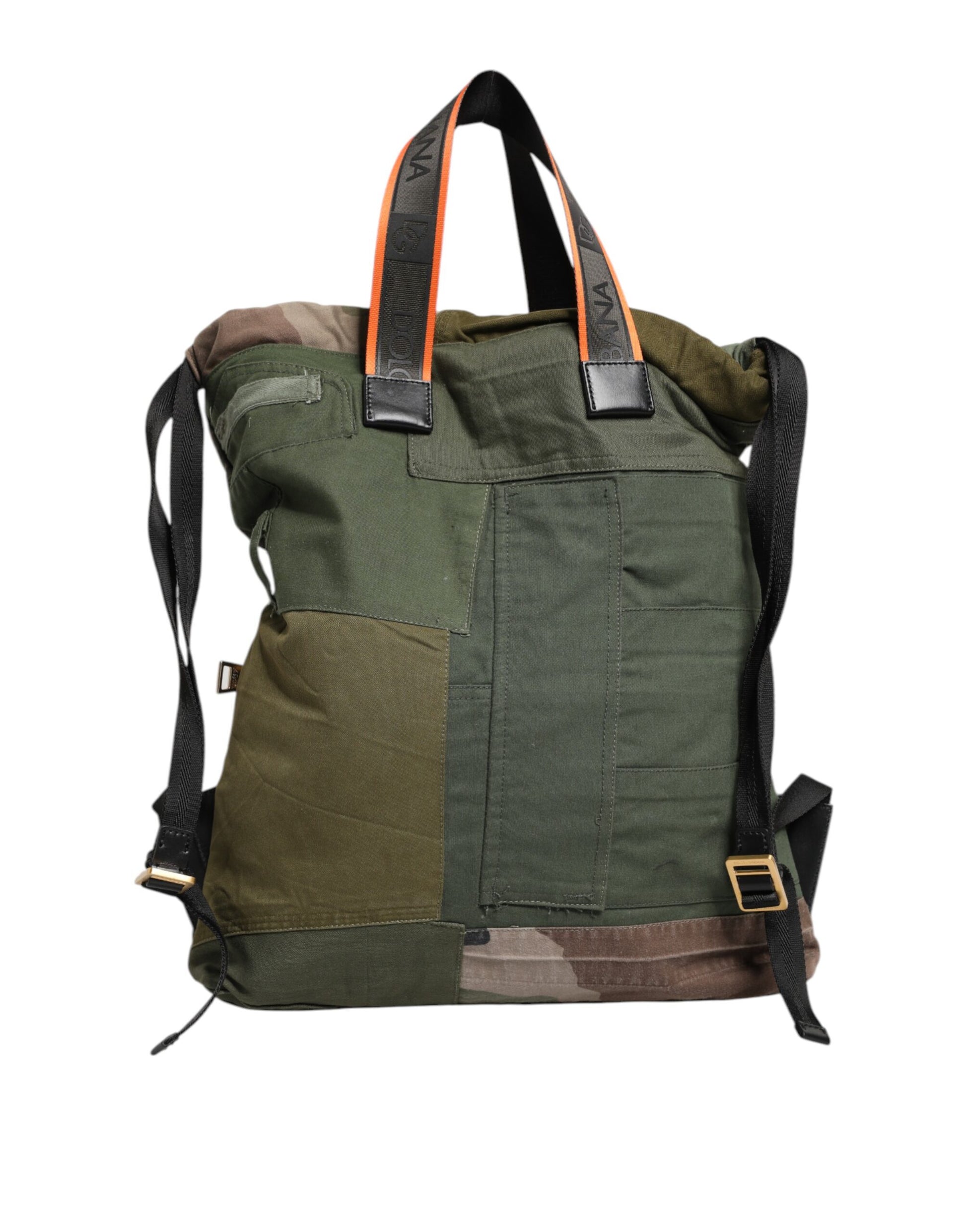 Dolce & Gabbana Military Green Patchwork Rucksack Backpack Bag Dolce & Gabbana