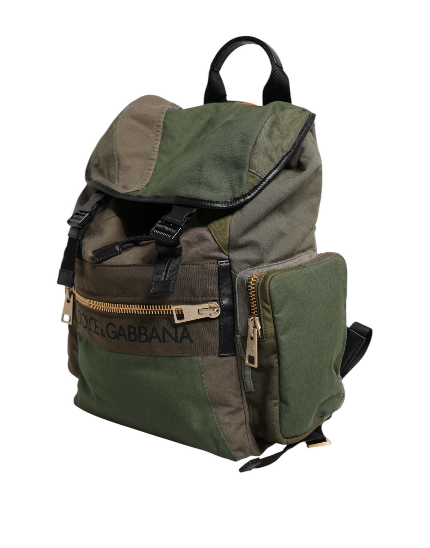 Dolce & Gabbana Military Green Patchwork Rucksack Backpack Bag Dolce & Gabbana