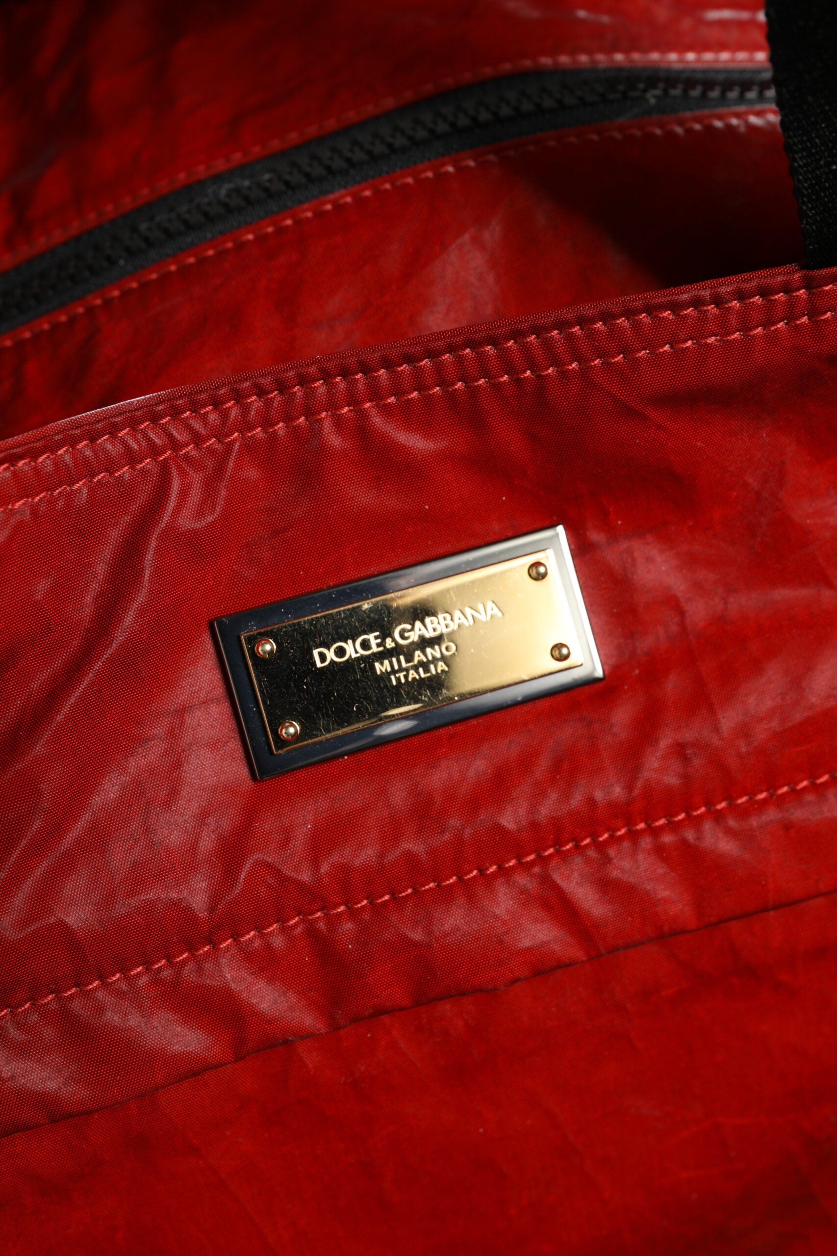 Dolce & Gabbana Red Nylon Hand Shoulder Duffel Travel Bag Dolce & Gabbana