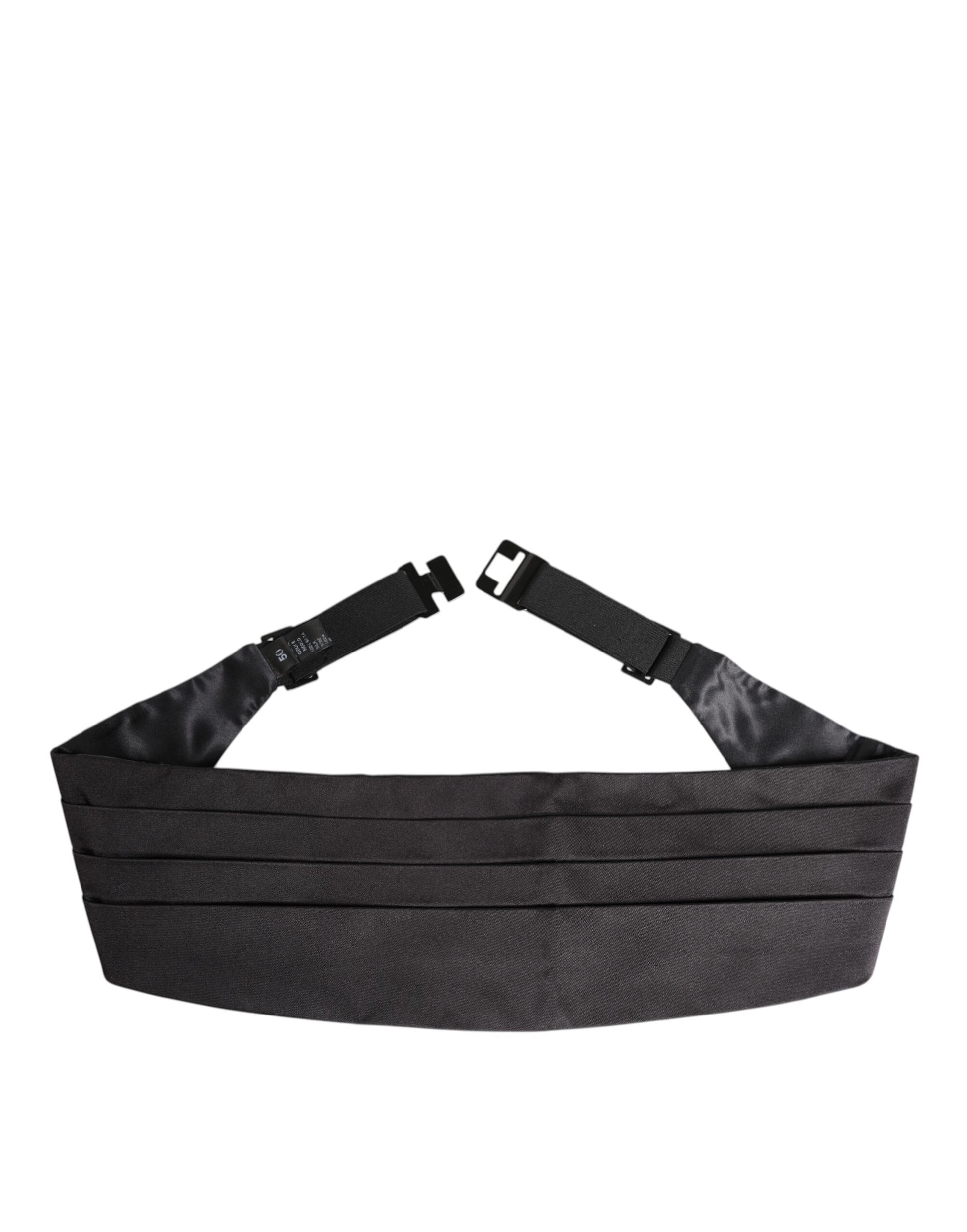 Dolce & Gabbana Black Men 100% Silk Belt Wide Waist Cummerbund Dolce & Gabbana