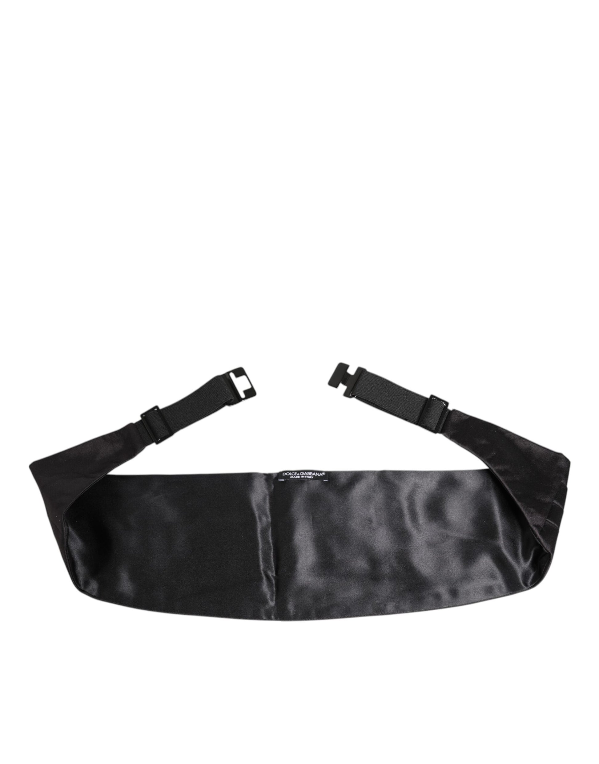 Dolce & Gabbana Black Men 100% Silk Belt Wide Waist Cummerbund Dolce & Gabbana