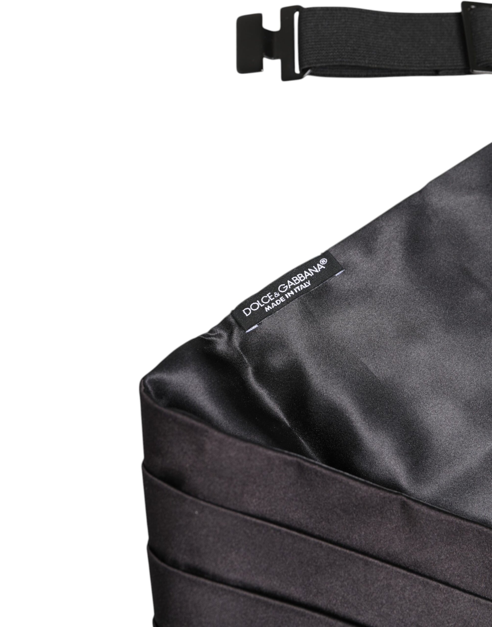 Dolce & Gabbana Black Men 100% Silk Belt Wide Waist Cummerbund Dolce & Gabbana