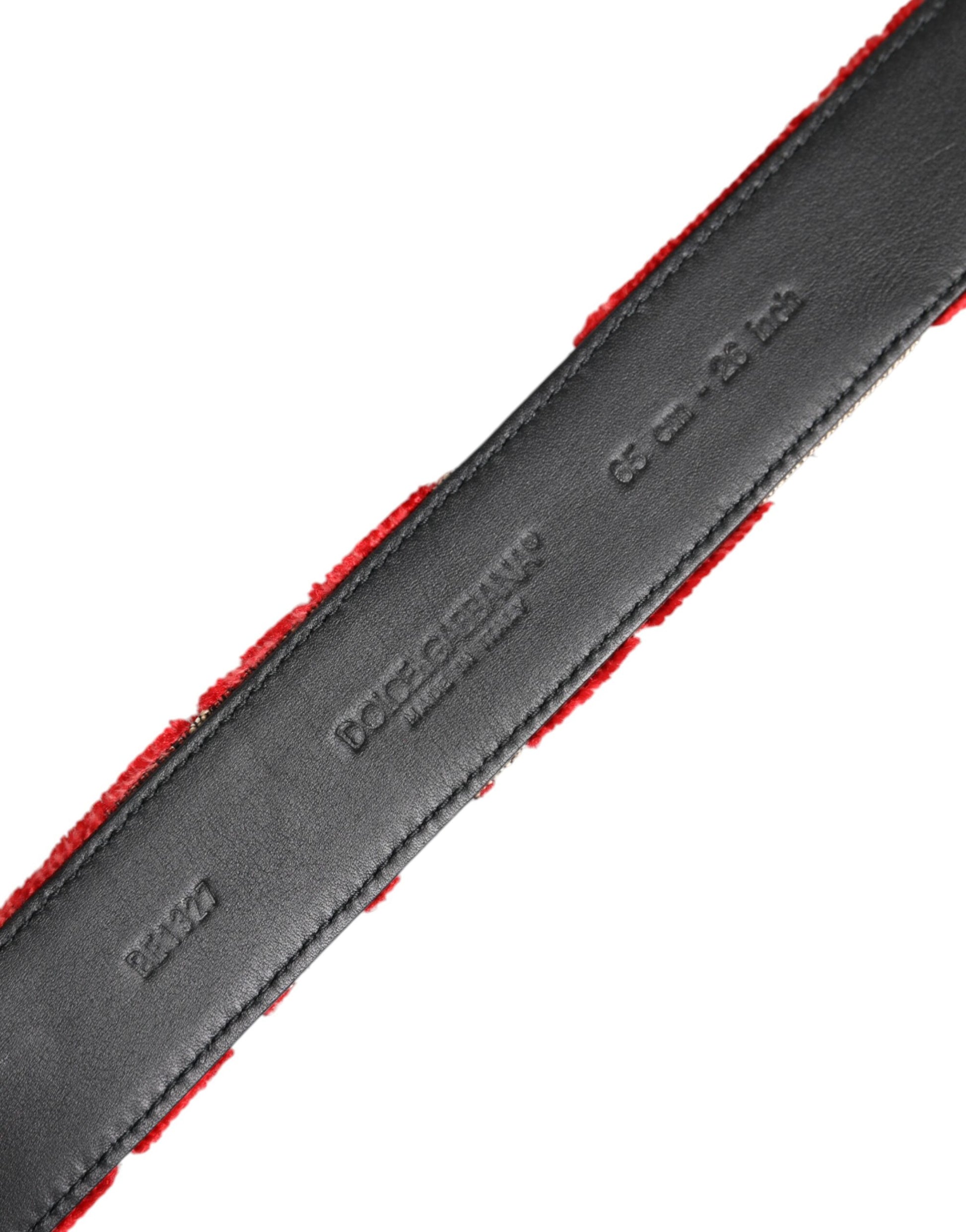 Dolce & Gabbana Red Viscose Silver DG Logo Metal Buckle Belt Dolce & Gabbana