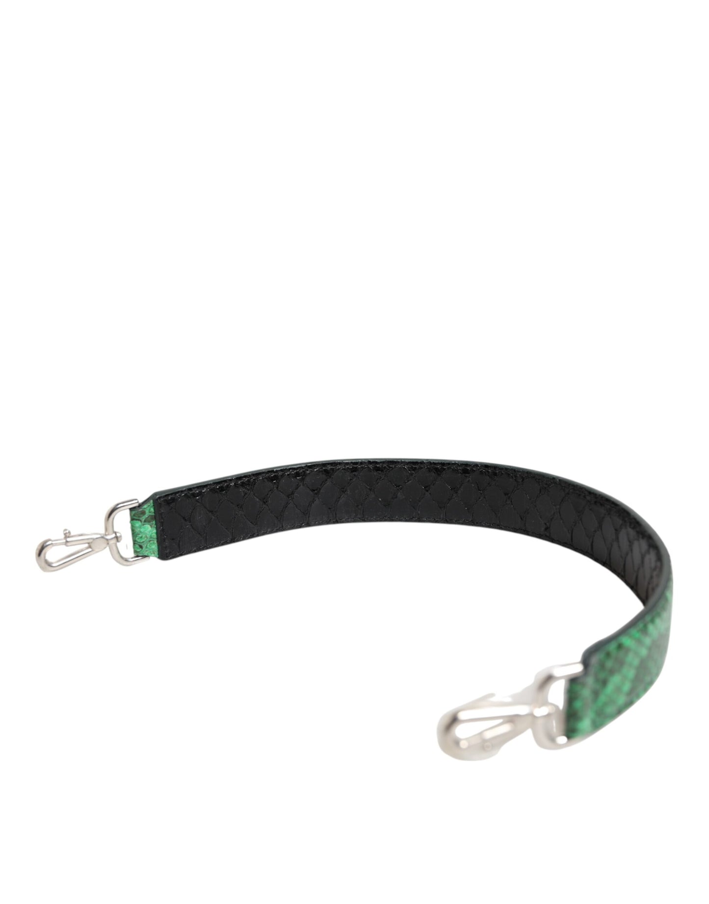 Dolce & Gabbana Black Green Exotic Leather Bag Shoulder Strap Dolce & Gabbana