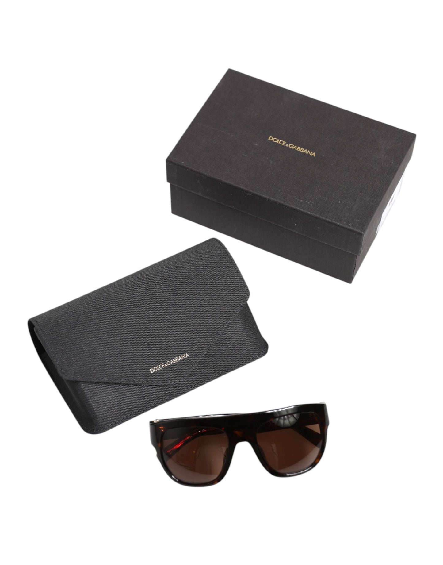 Dolce & Gabbana Dark Brown Havana DG4398F Square Frame Eyewear Sunglasses Dolce & Gabbana