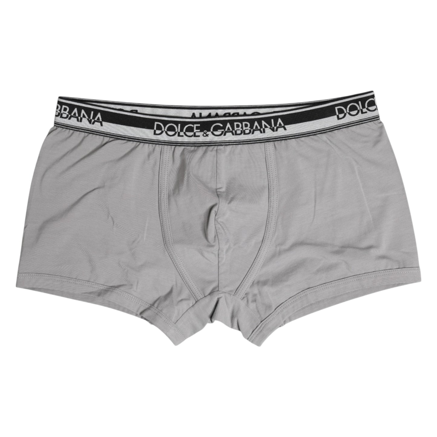 Dolce & Gabbana Gray Cotton Stretch Regular Boxer Underwear Dolce & Gabbana