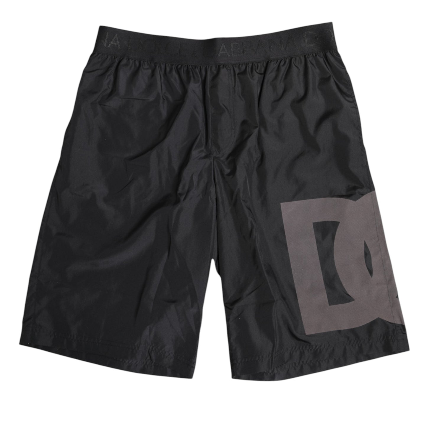 Dolce & Gabbana Black Logo Print Beachwear Men Shorts Swimwear Dolce & Gabbana