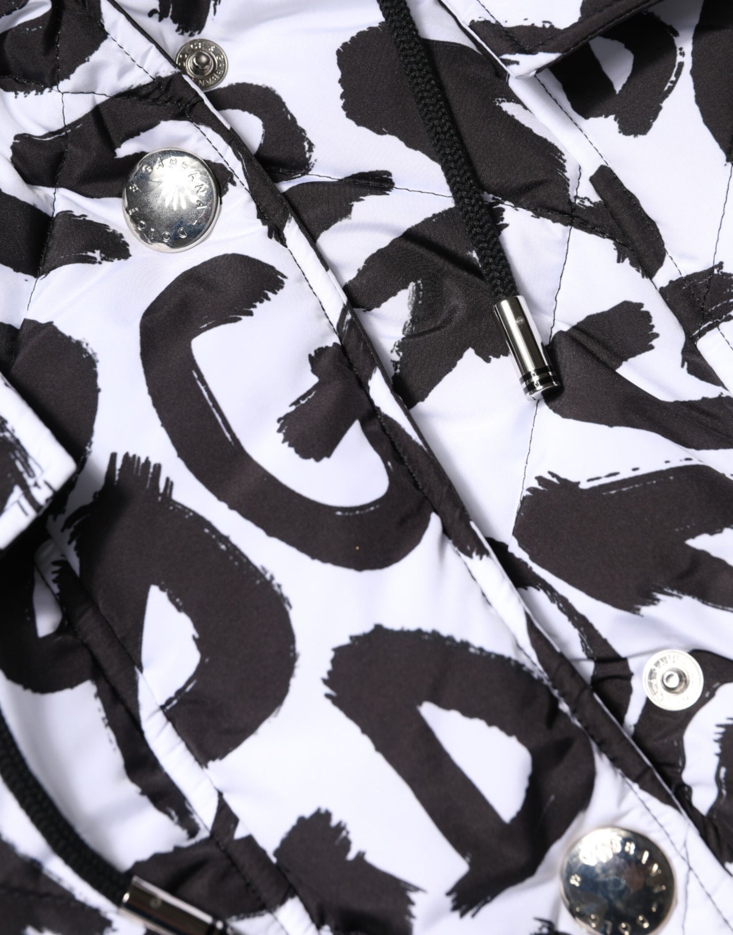 Dolce & Gabbana White DG Mania Hooded Sleeveless Puffer Jacket Dolce & Gabbana