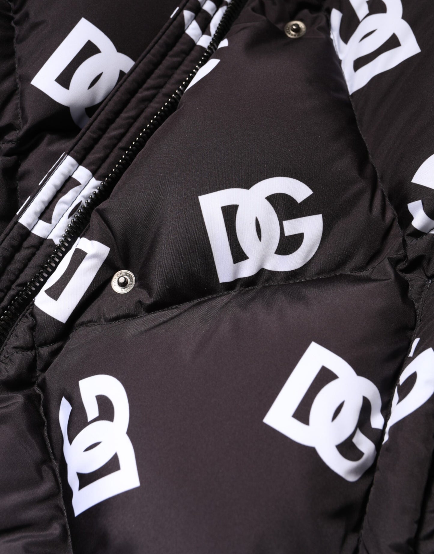 Dolce & Gabbana Black DG Mania Puffer Quilted Long Coat Jacket Dolce & Gabbana