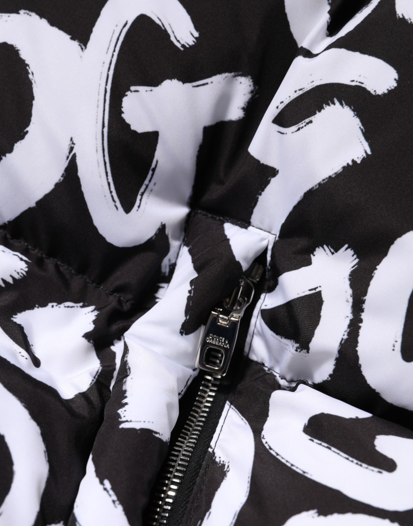 Dolce & Gabbana Black White DG Mania Hooded Long Coat Jacket Dolce & Gabbana