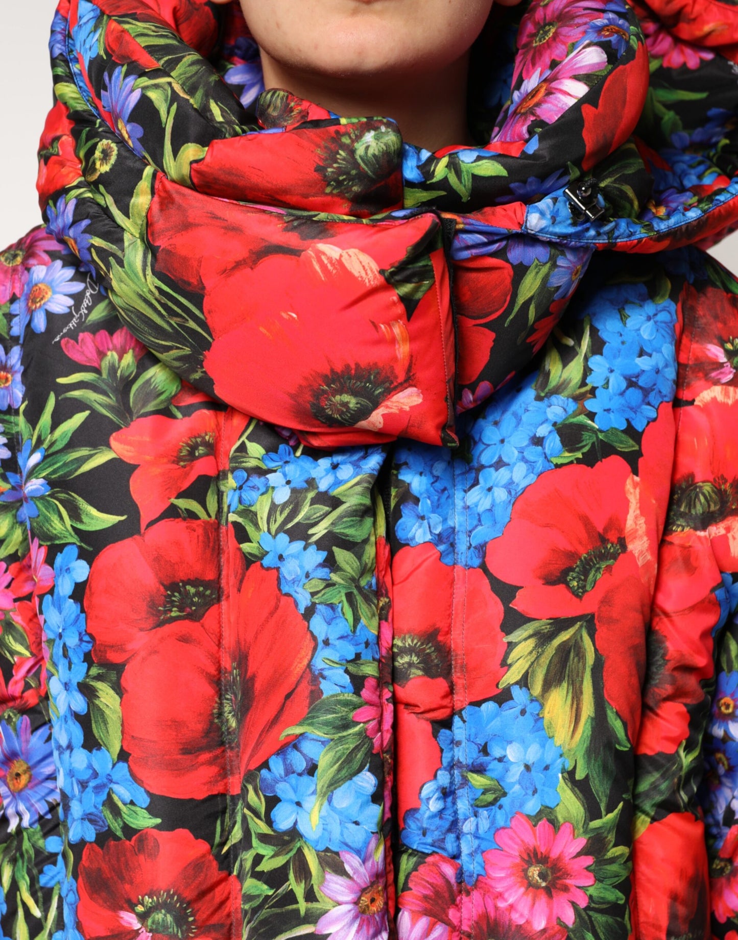 Dolce & Gabbana Multicolor Floral Hooded Puffer Coat Jacket Dolce & Gabbana