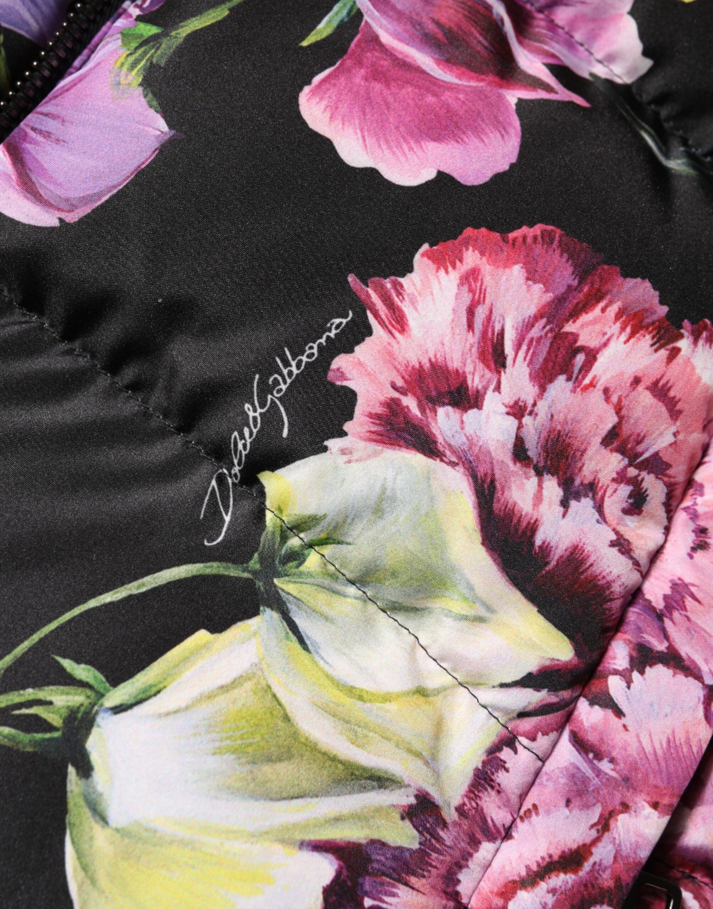 Dolce & Gabbana Multicolor Floral Hooded Puffer Quilted Jacket Dolce & Gabbana
