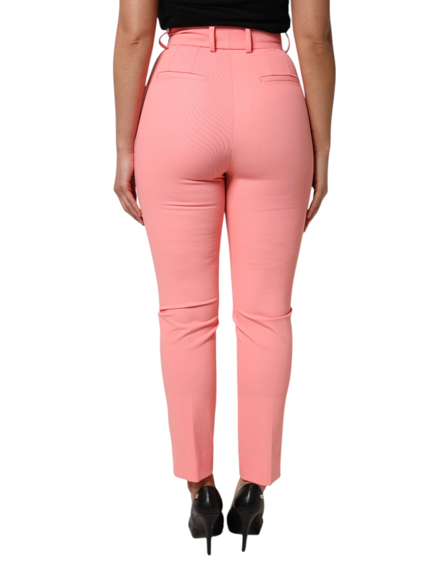 Dolce & Gabbana Pink High Waist Dress Tapered Pants Dolce & Gabbana