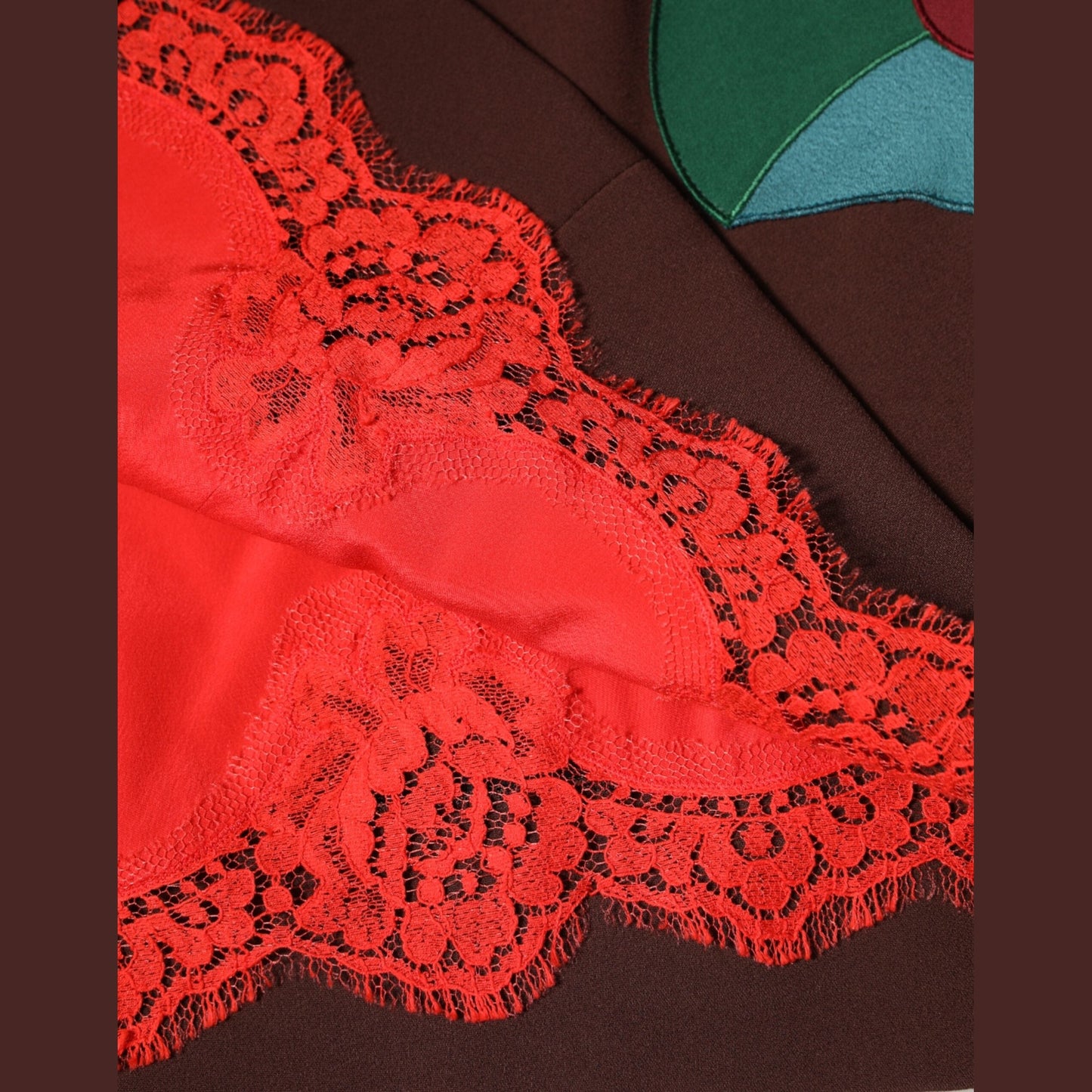 Dolce & Gabbana Brown Floral High Waist Side Slit Skirt