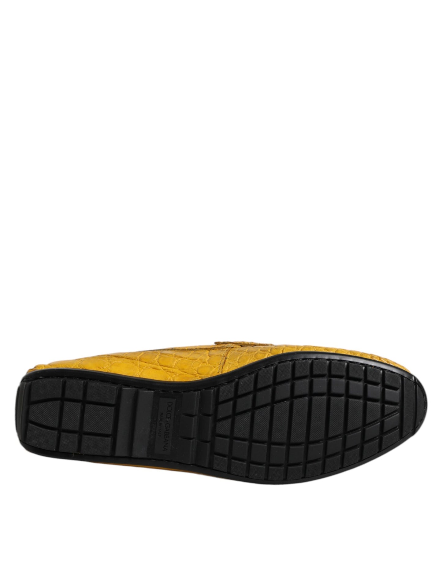 Dolce & Gabbana Yellow Exotic Leather Loafers Slip On Shoes Dolce & Gabbana