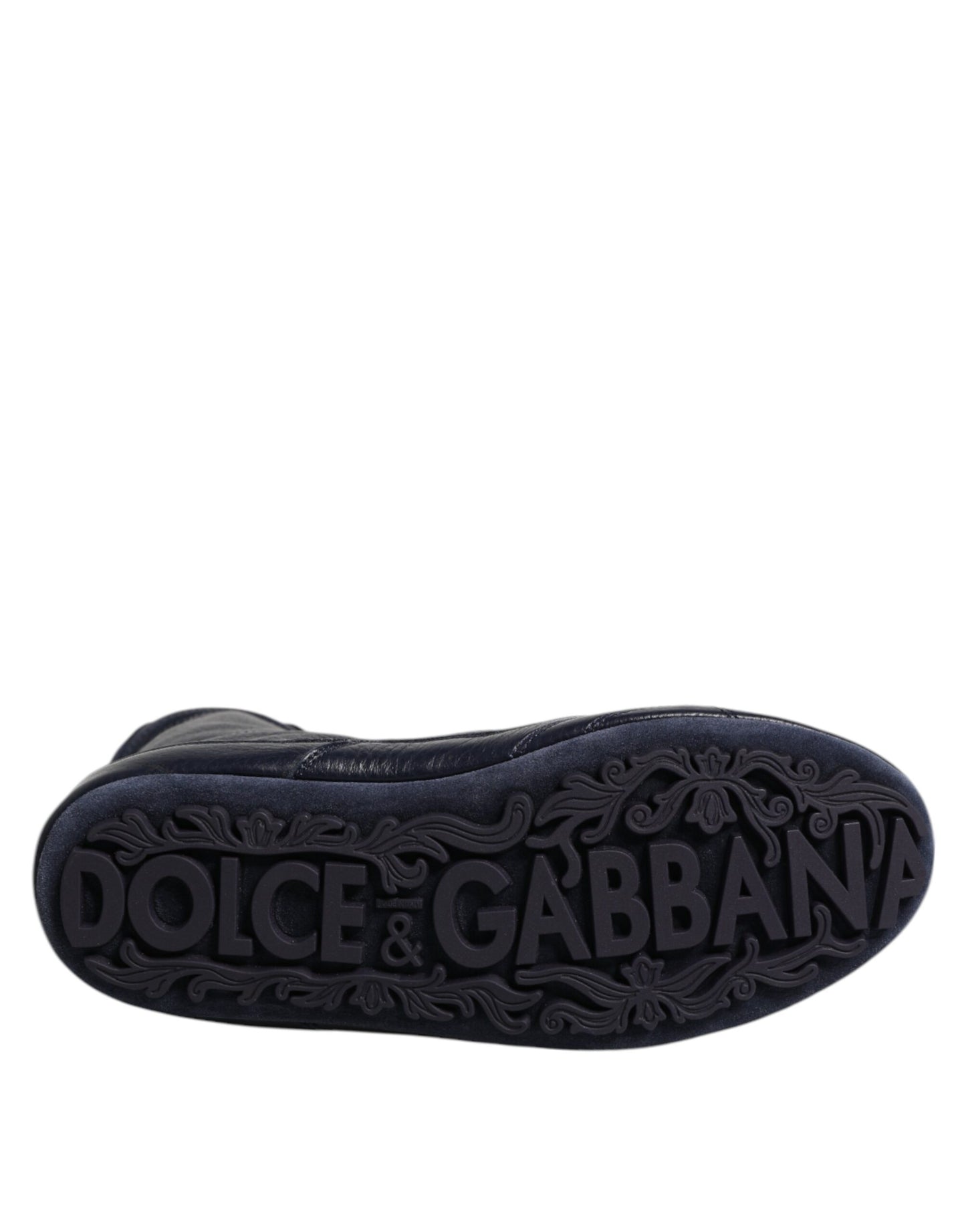 Dolce & Gabbana Dark Blue Leather KING High Top Sneakers Shoes Dolce & Gabbana