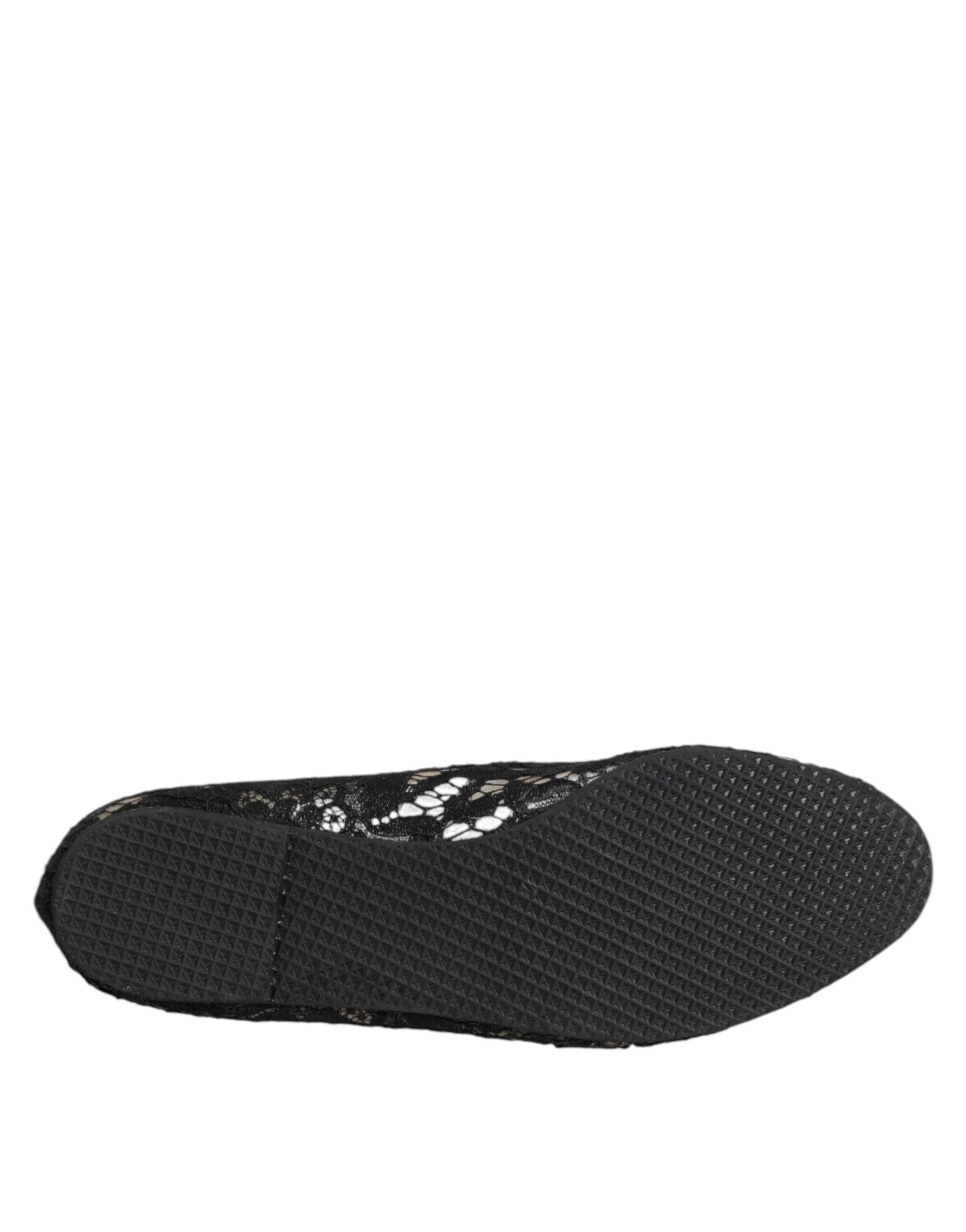 Dolce & Gabbana Black Taormina Lace Slip On Flats Shoes Dolce & Gabbana