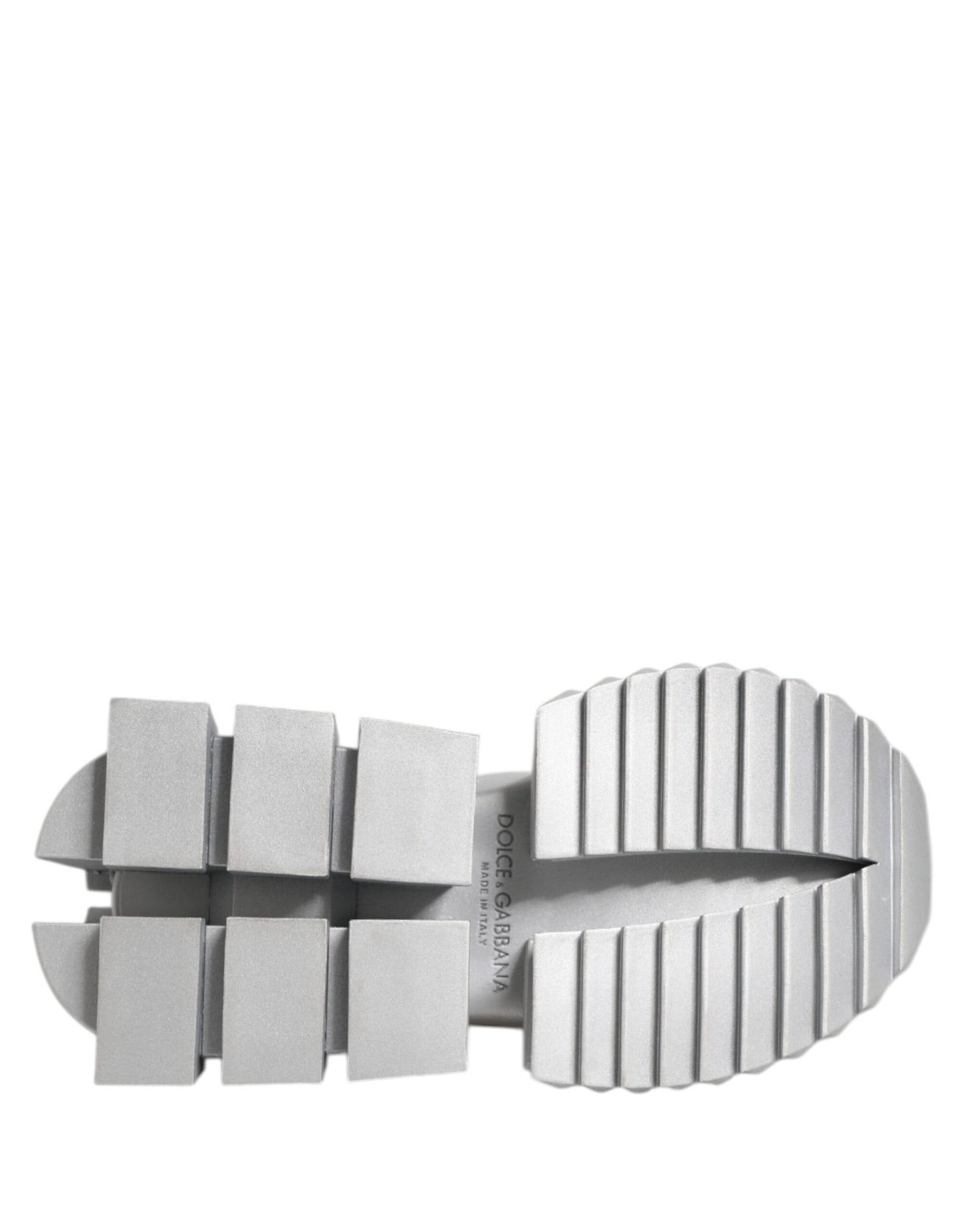 Dolce & Gabbana Silver Leather Super Queen Sneakers Shoes Dolce & Gabbana