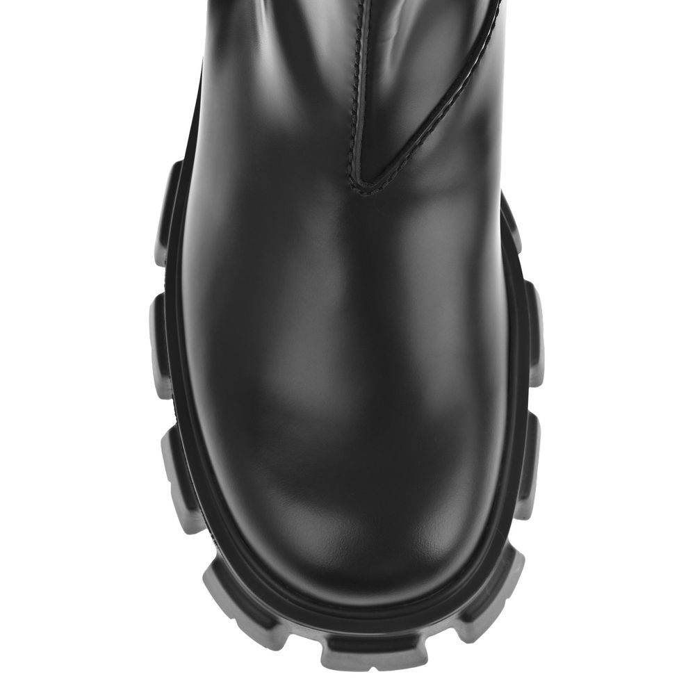 Prada Monolith Leather Ankle Boots Prada