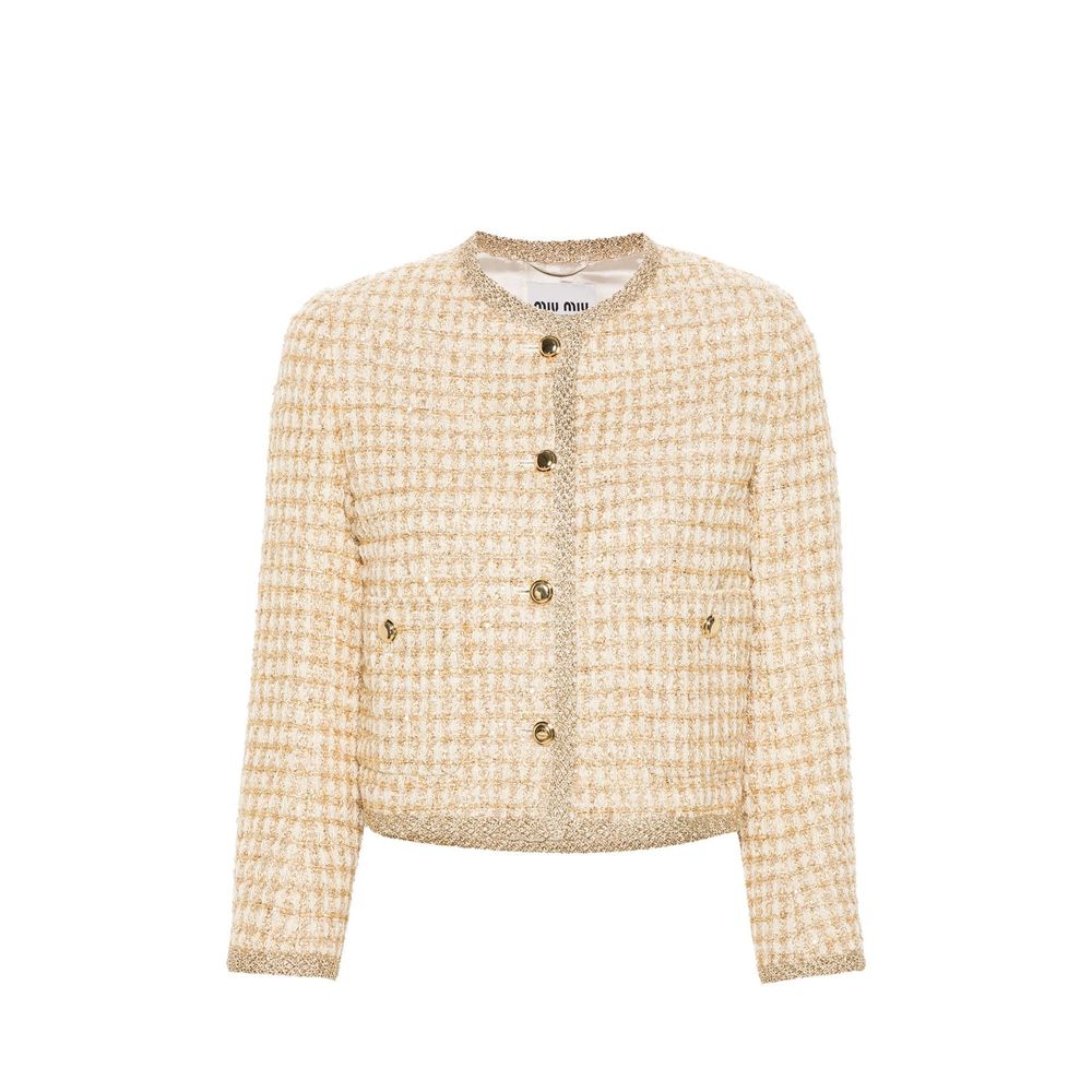 Miu Miu Check Lamé Jacket Miu Miu