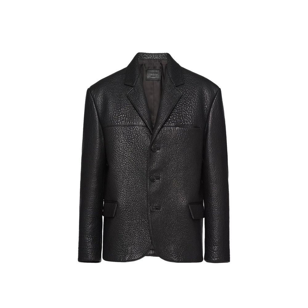 Prada Single-Breasted Leather Jacket Prada