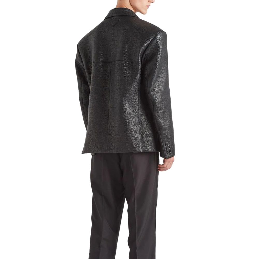 Prada Single-Breasted Leather Jacket Prada