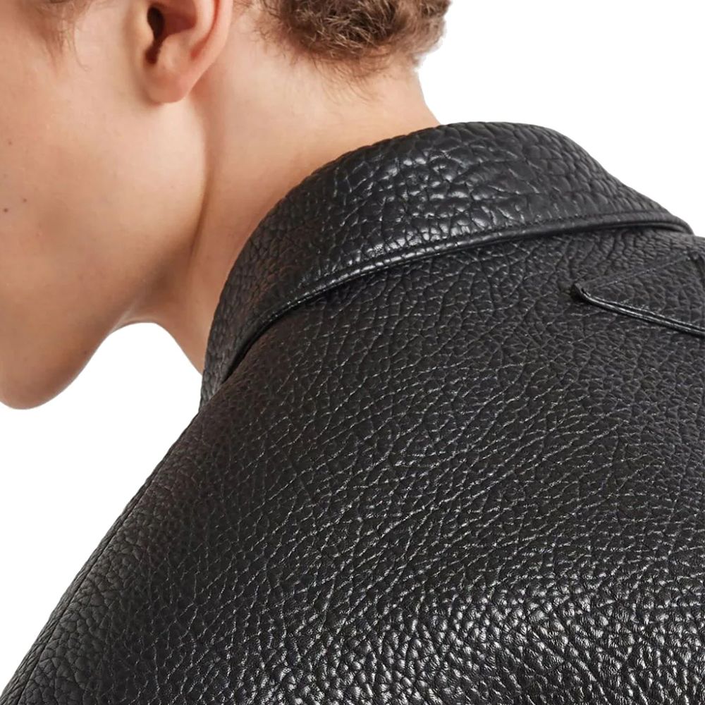 Prada Single-Breasted Leather Jacket Prada