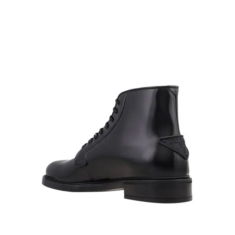 Prada Leather Lace-Up Boots Prada