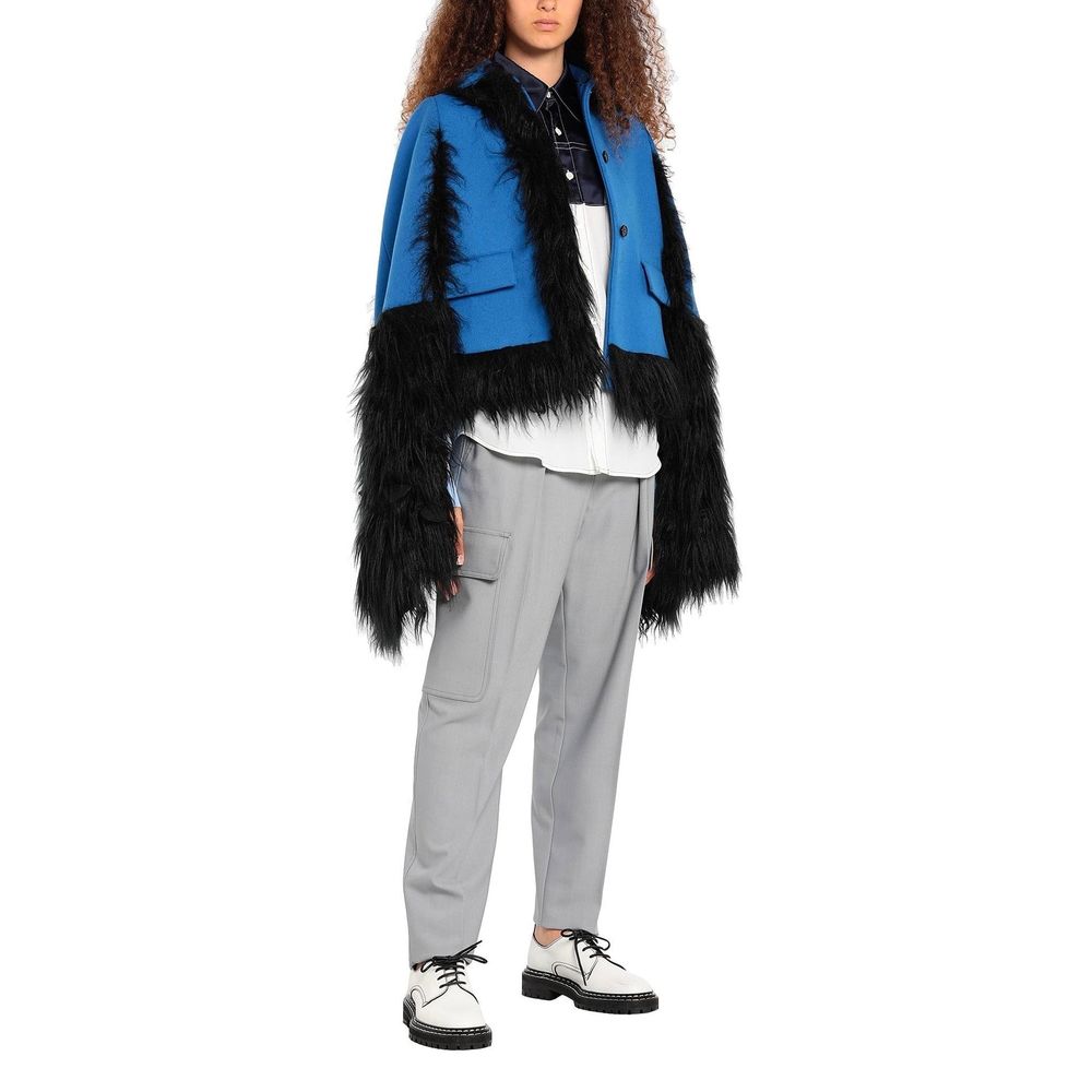 Maison Margiela Faux Fur Trimmed Cape Jacket Maison Margiela
