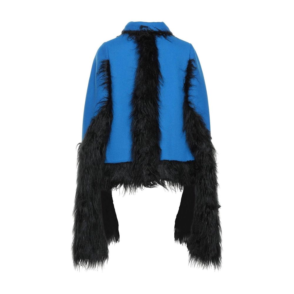 Maison Margiela Faux Fur Trimmed Cape Jacket Maison Margiela