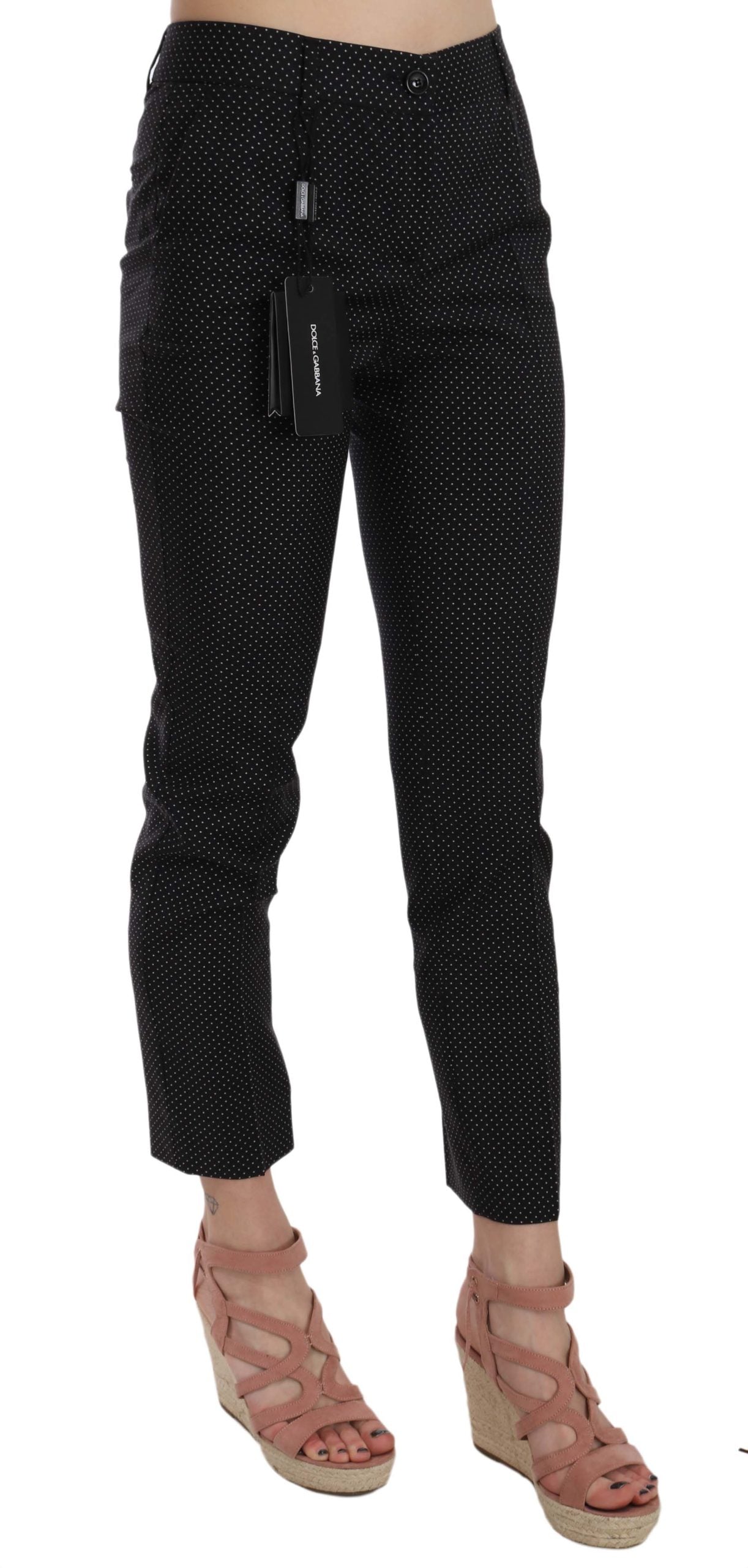 Dolce & Gabbana Polka Dot Slim Capri Trousers Tapered Pants Dolce & Gabbana
