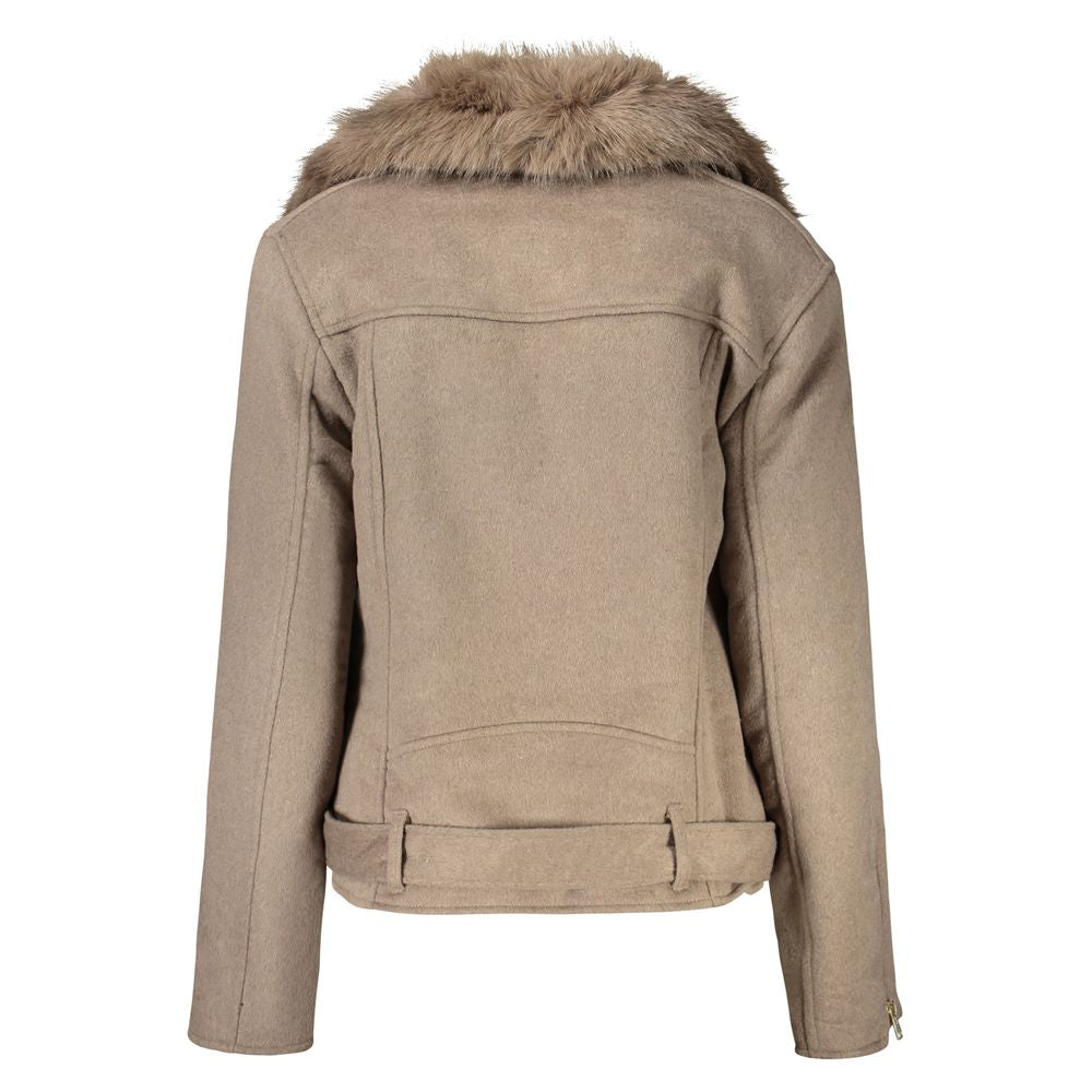 Guess Jeans Beige Cotton Jackets & Coat Guess Jeans