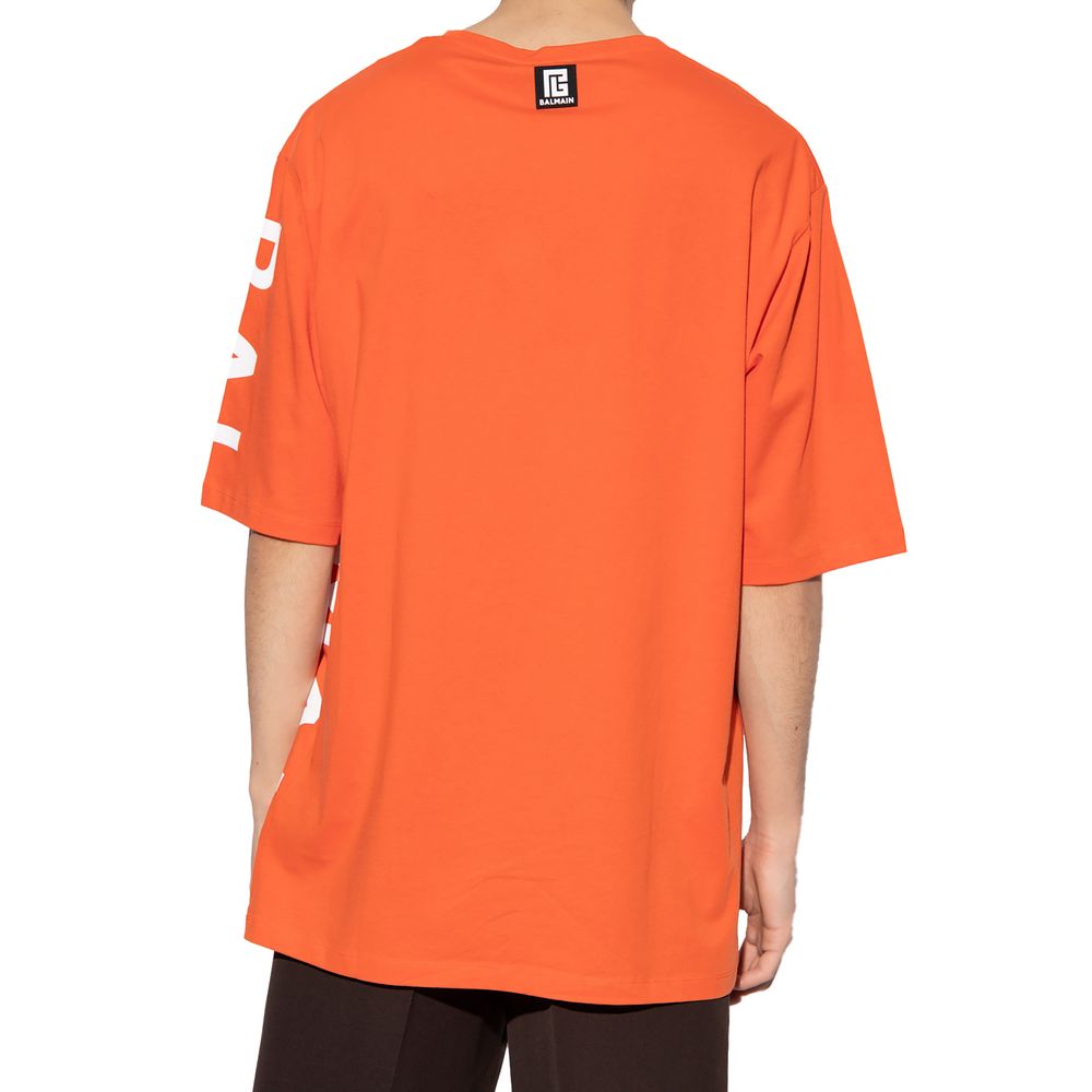Balmain Orange Cotton T-Shirt Balmain