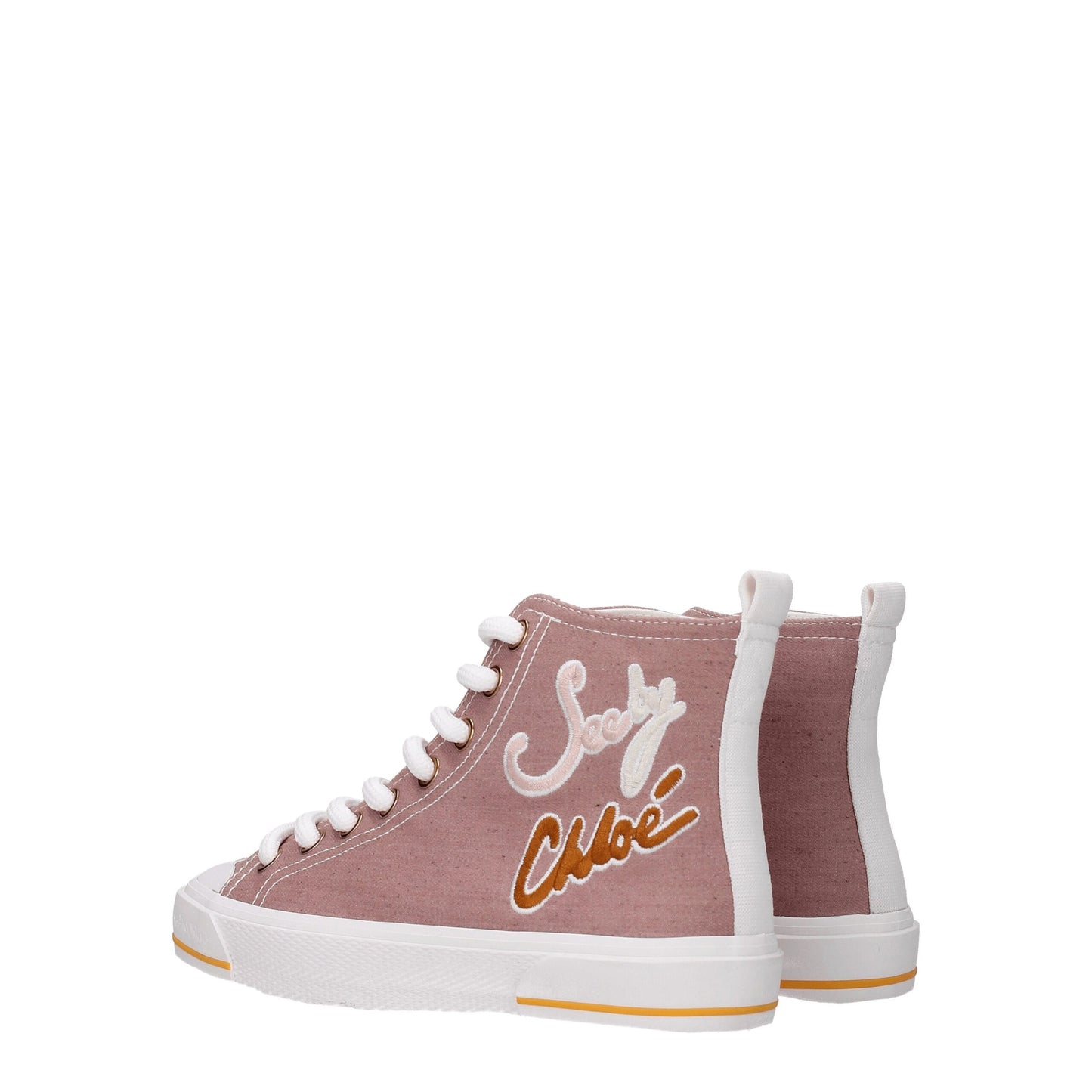 See By Chloé Pink Fabric High Top Sneakers See By Chloé