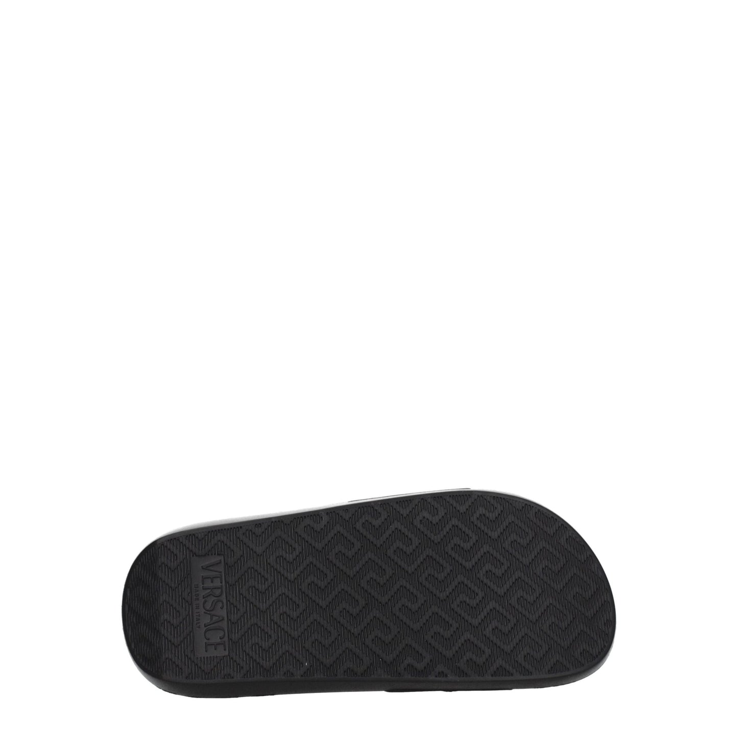 Versace Black Leather Slippers Versace
