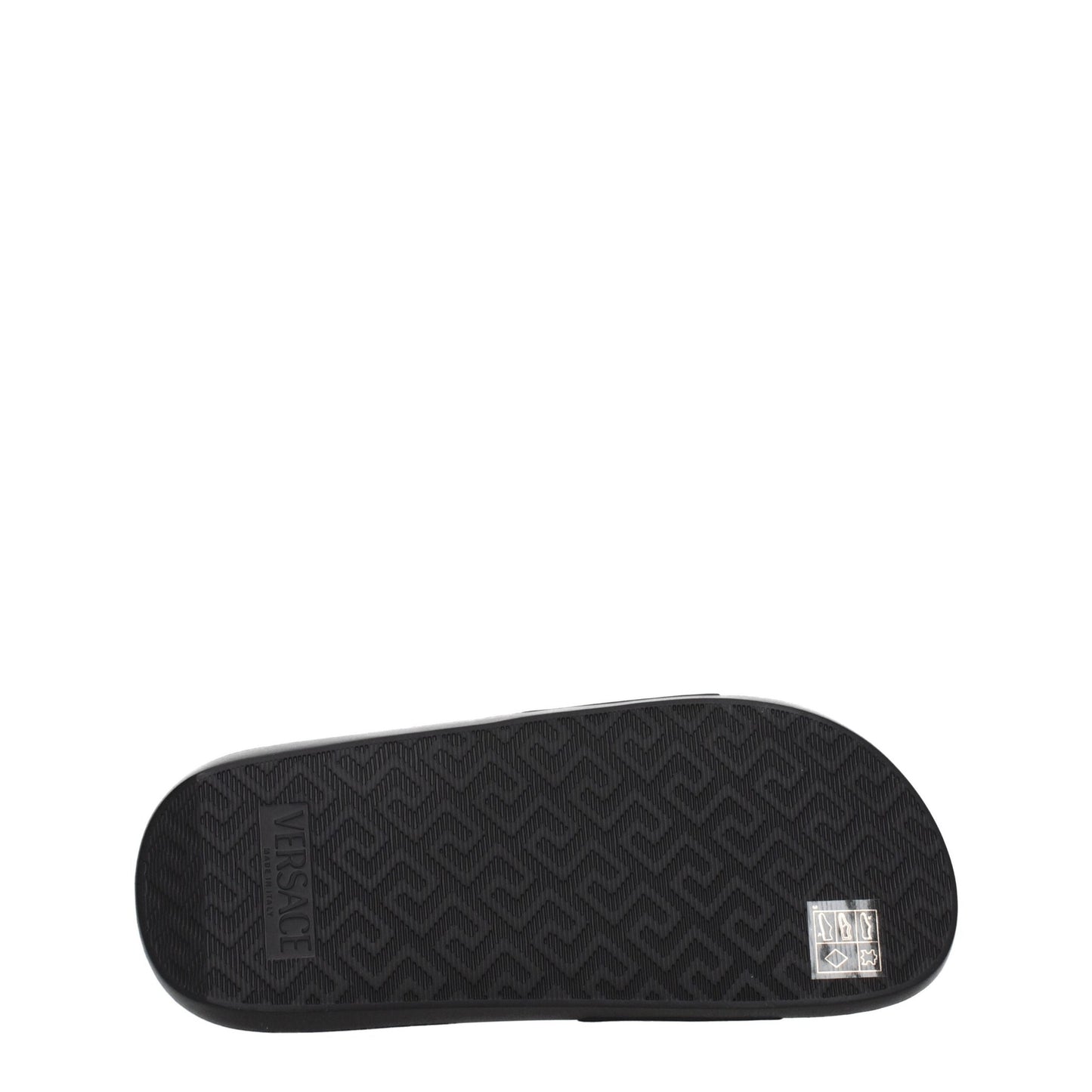 Versace Black Leather Slippers Versace