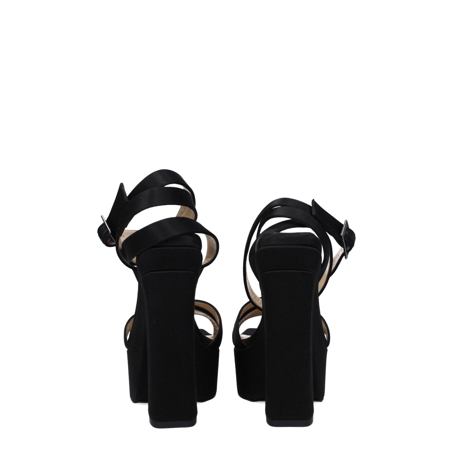 Jimmy Choo Black Satin Platform Sandals Jimmy Choo