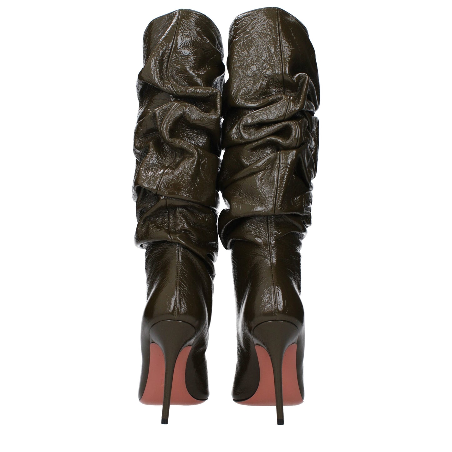 Amina Muaddi Green Leather Boots Amina Muaddi