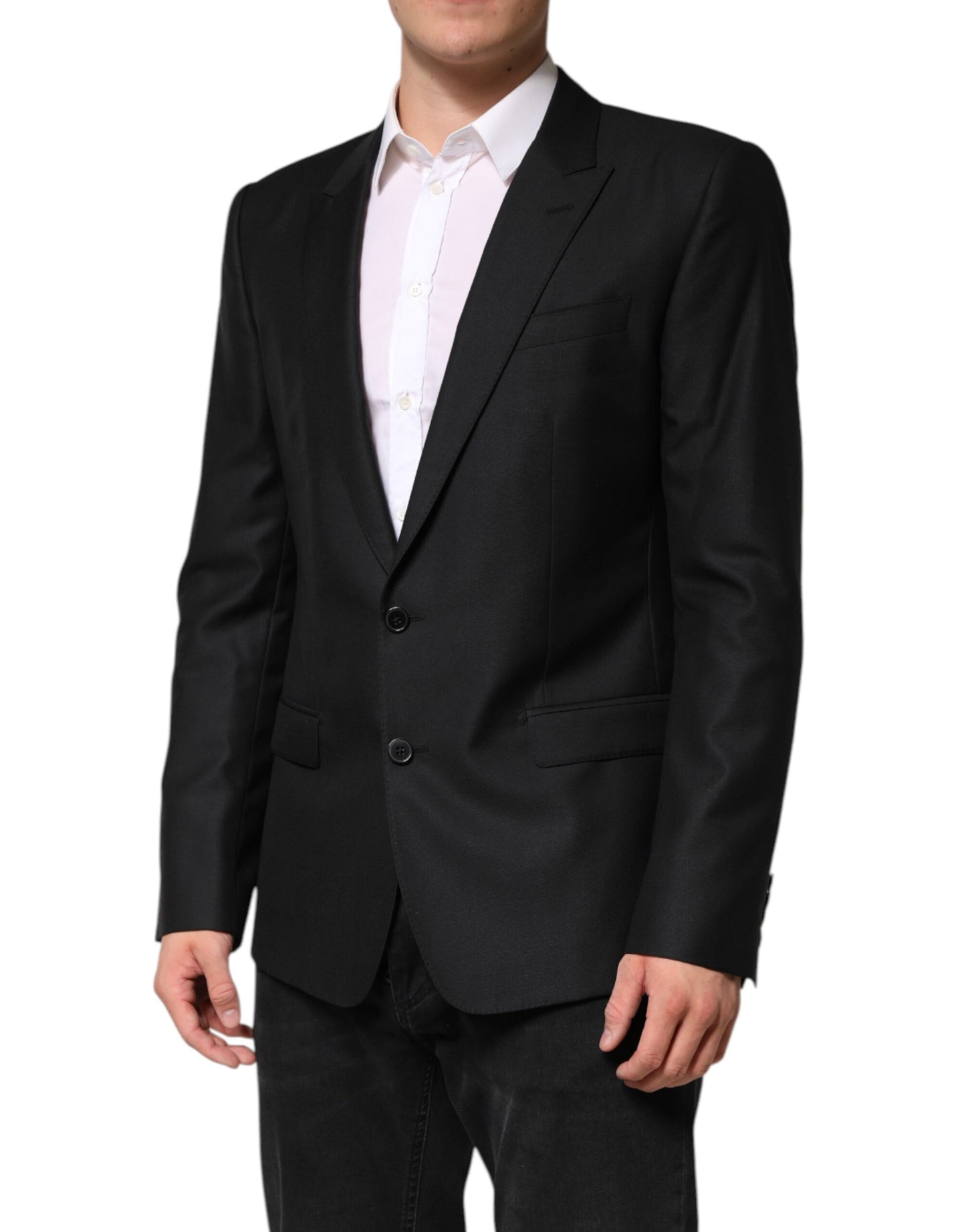 Dolce & Gabbana Black Wool Single Breasted Jacket Blazer Dolce & Gabbana
