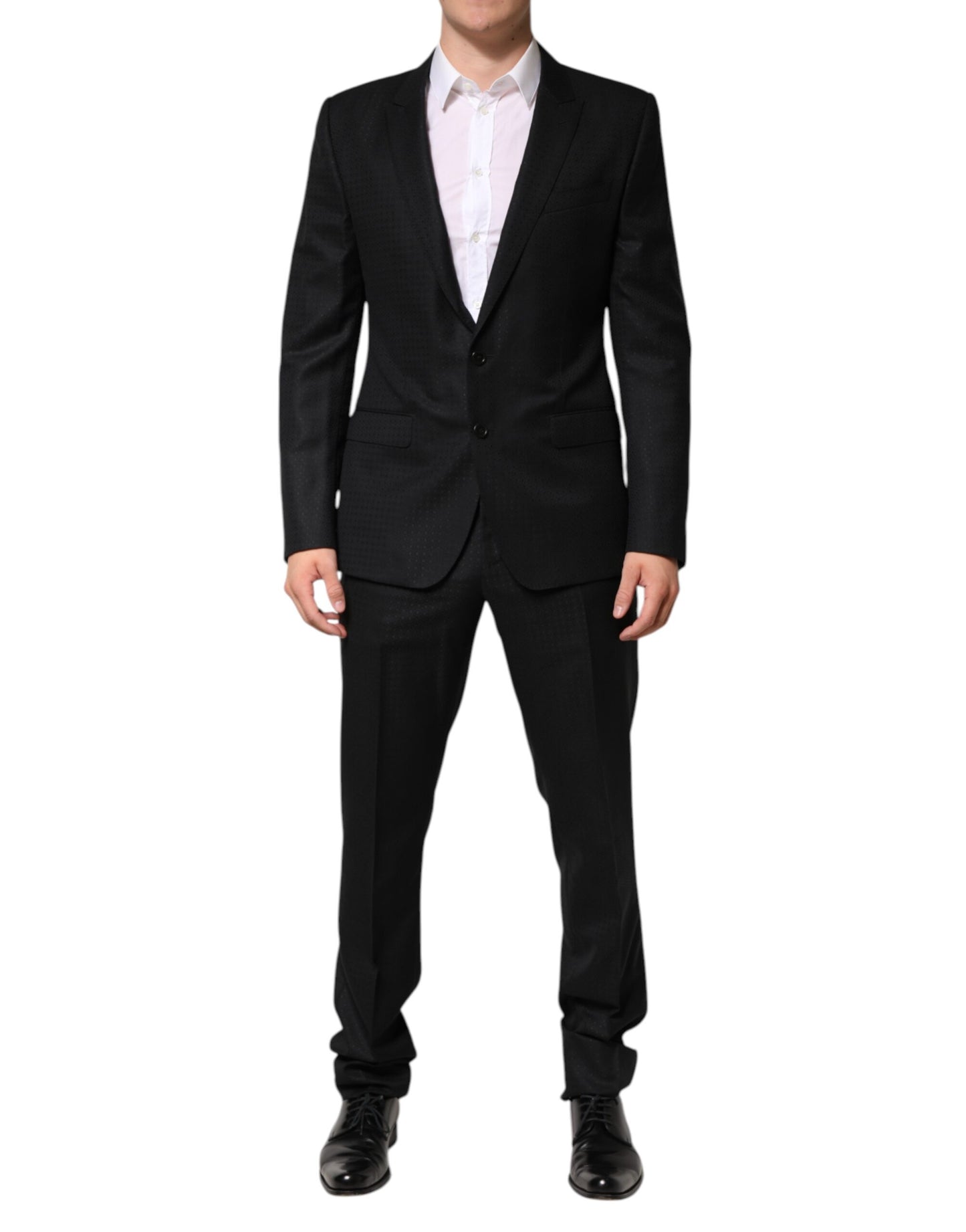 Dolce & Gabbana Black Jacquard Single Breasted 2 Piece Suit Dolce & Gabbana