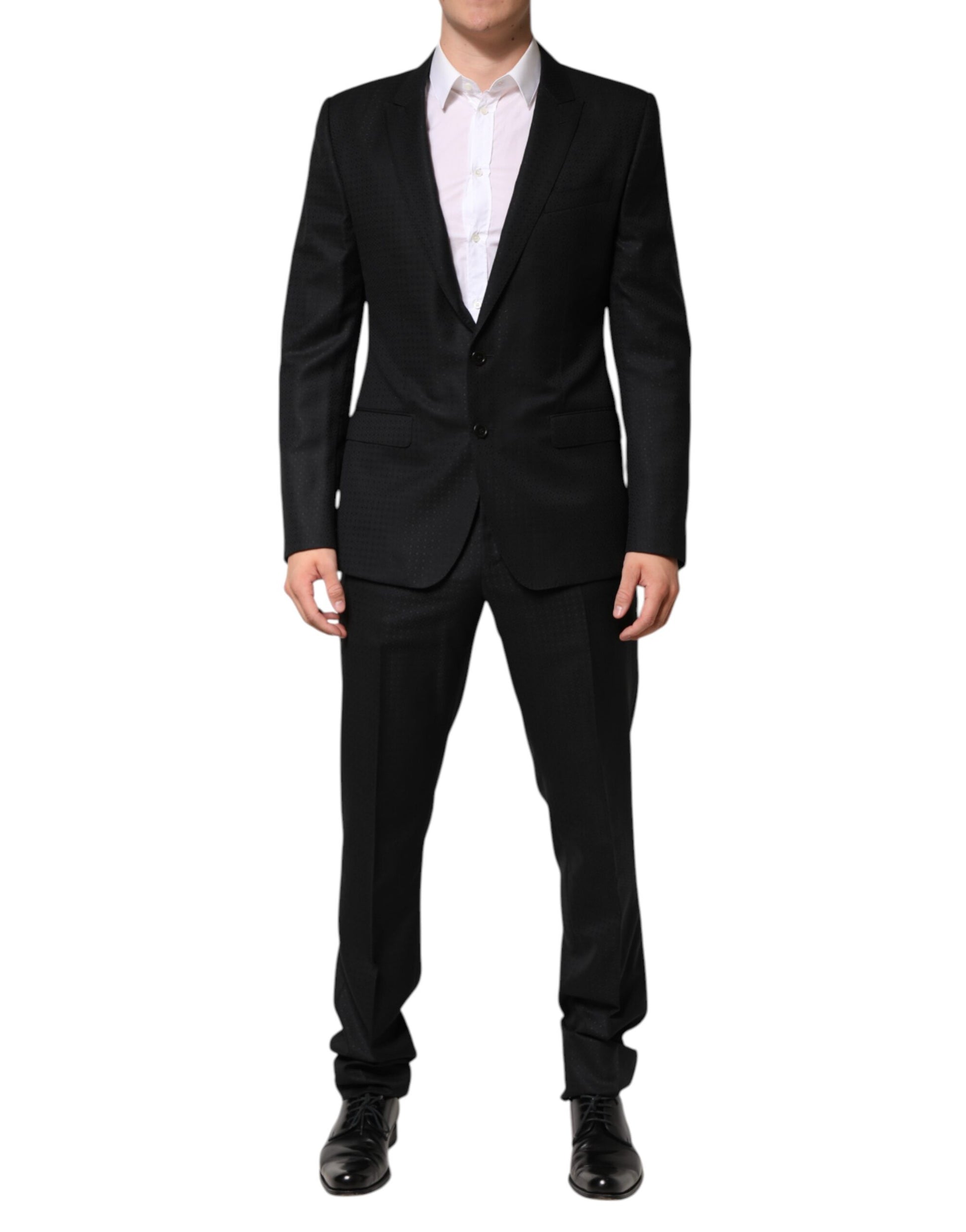 Dolce & Gabbana Black Jacquard Single Breasted 2 Piece Suit Dolce & Gabbana
