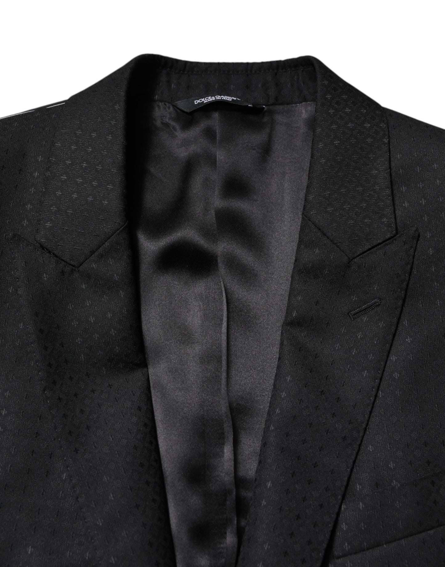 Dolce & Gabbana Black Jacquard Single Breasted 2 Piece Suit Dolce & Gabbana