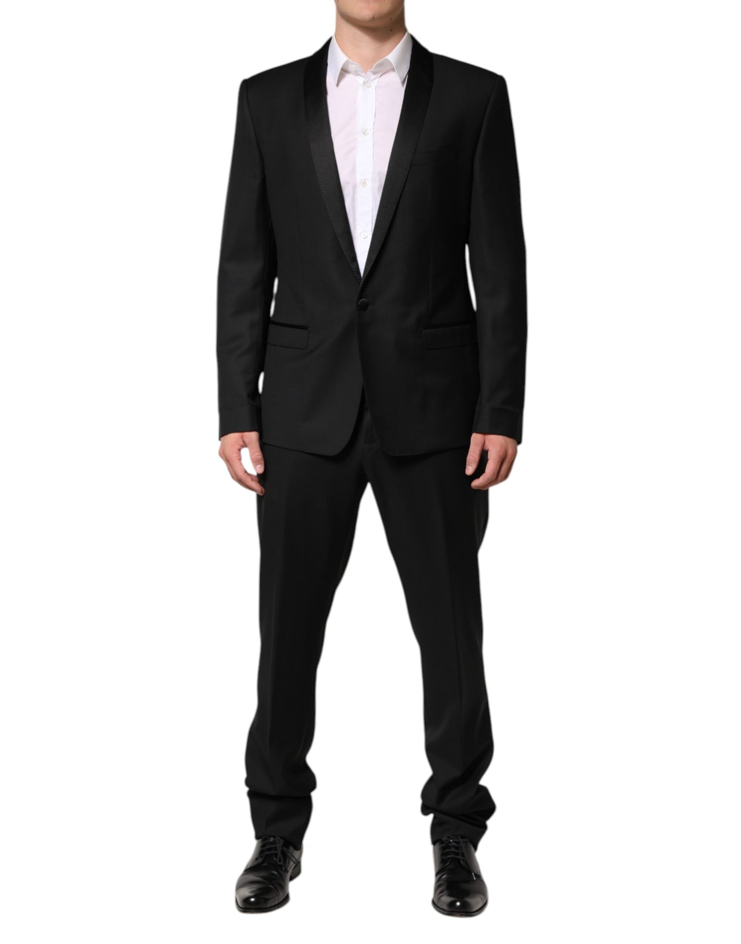 Dolce & Gabbana Black Wool Men Single Breasted 2 Piece Suit Dolce & Gabbana