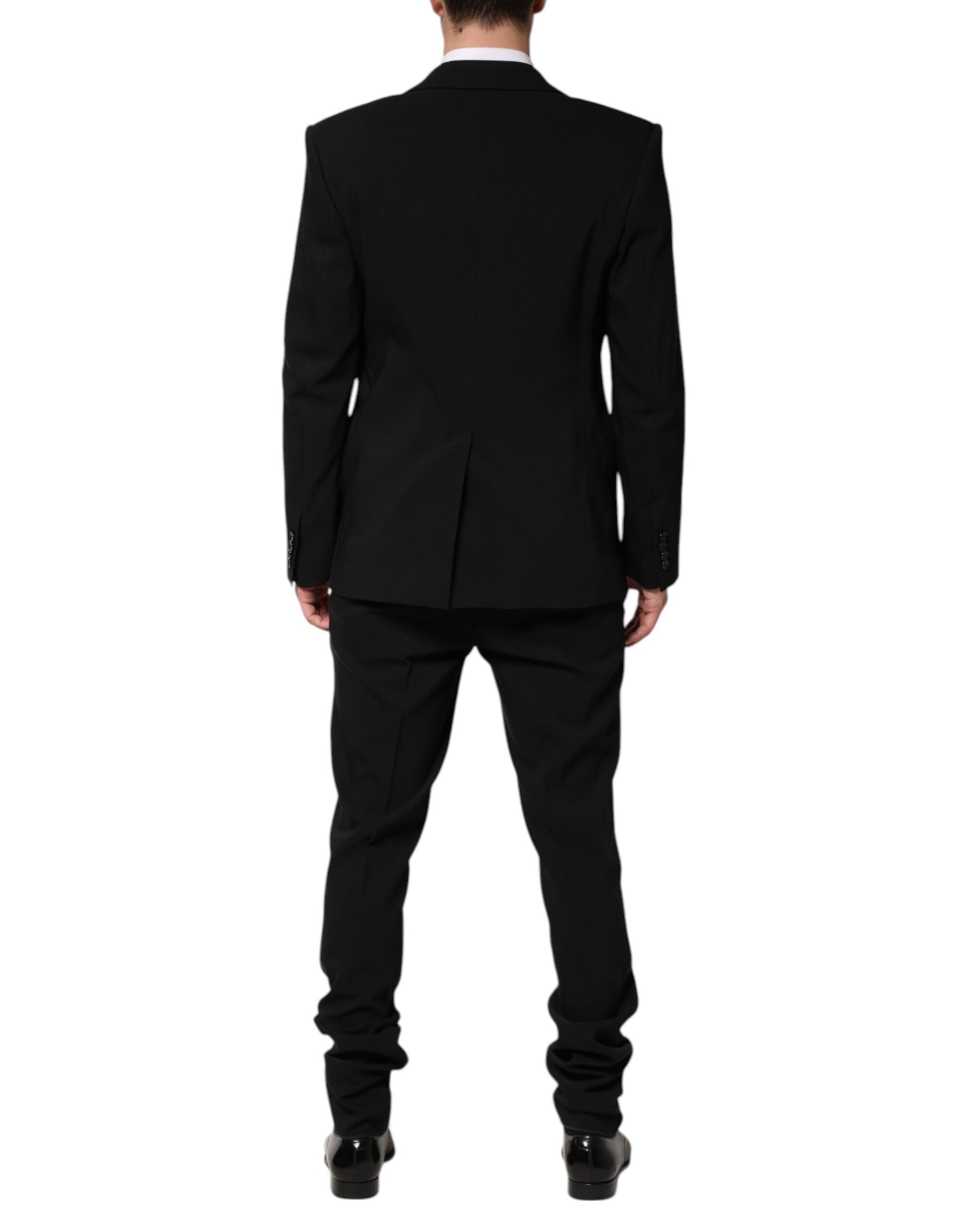 Dolce & Gabbana Black Cotton Single Breasted 2 Piece Suit Dolce & Gabbana