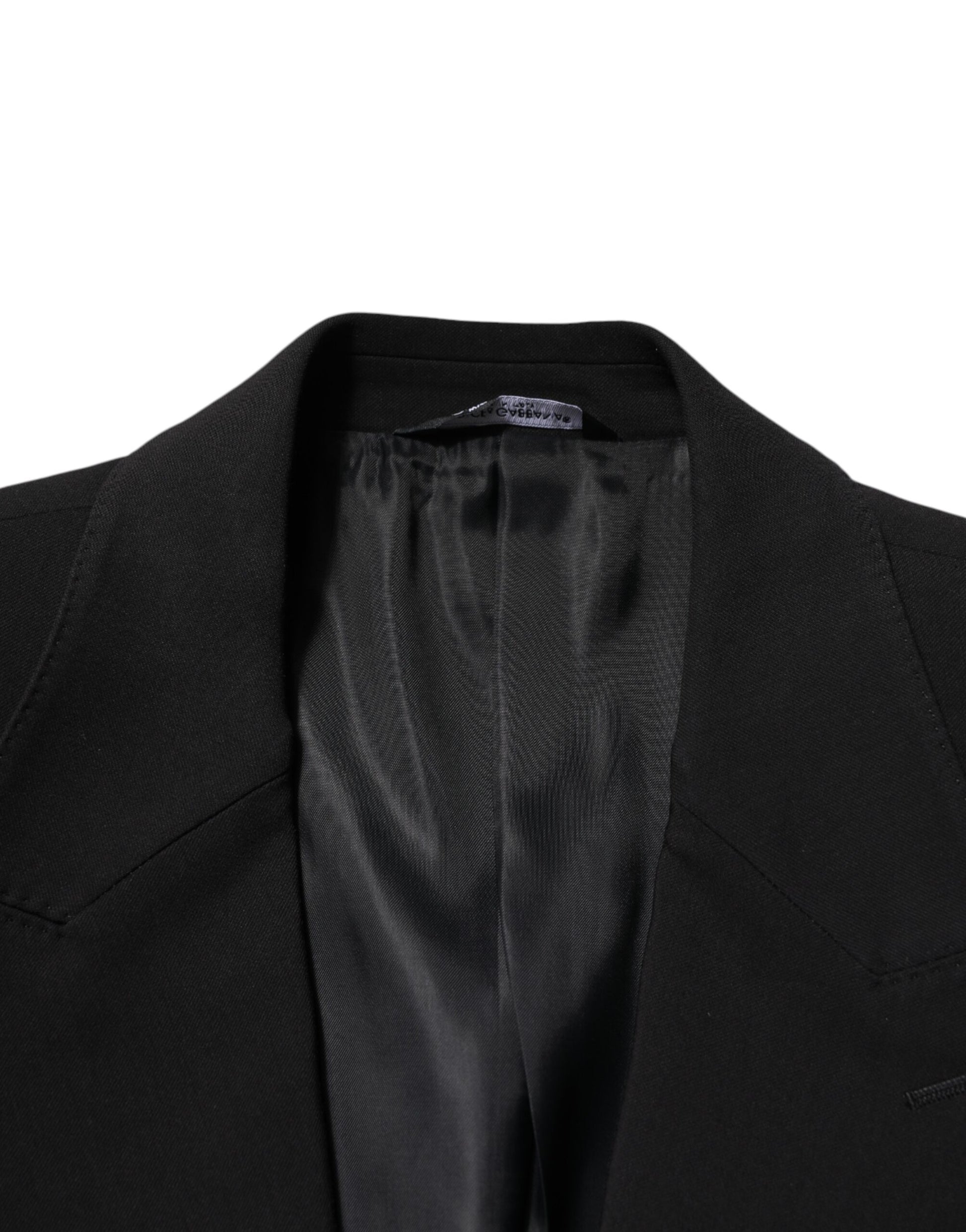 Dolce & Gabbana Black Cotton Single Breasted 2 Piece Suit Dolce & Gabbana