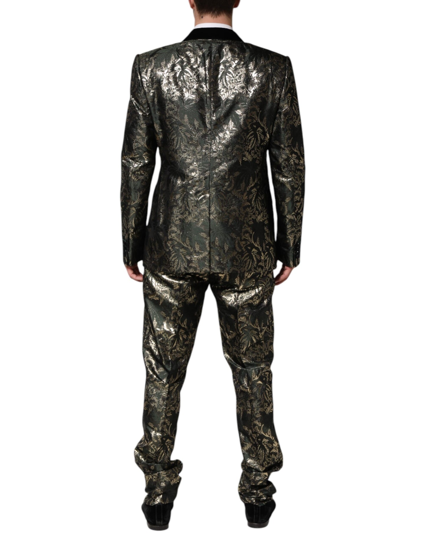Dolce & Gabbana Metallic Floral Jacquard Silk 2 Piece Suit Dolce & Gabbana