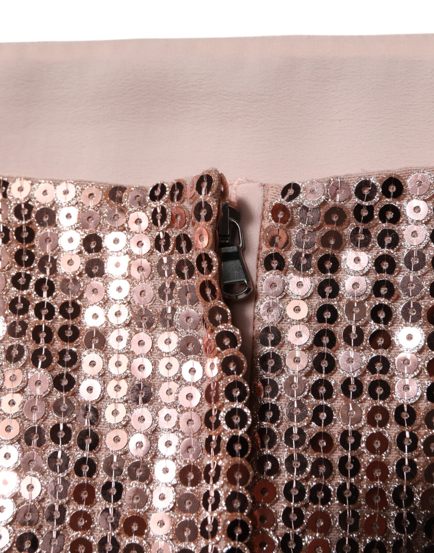 Dolce & Gabbana Pink Sequined Nylon Sleeveless Cropped Top Dolce & Gabbana