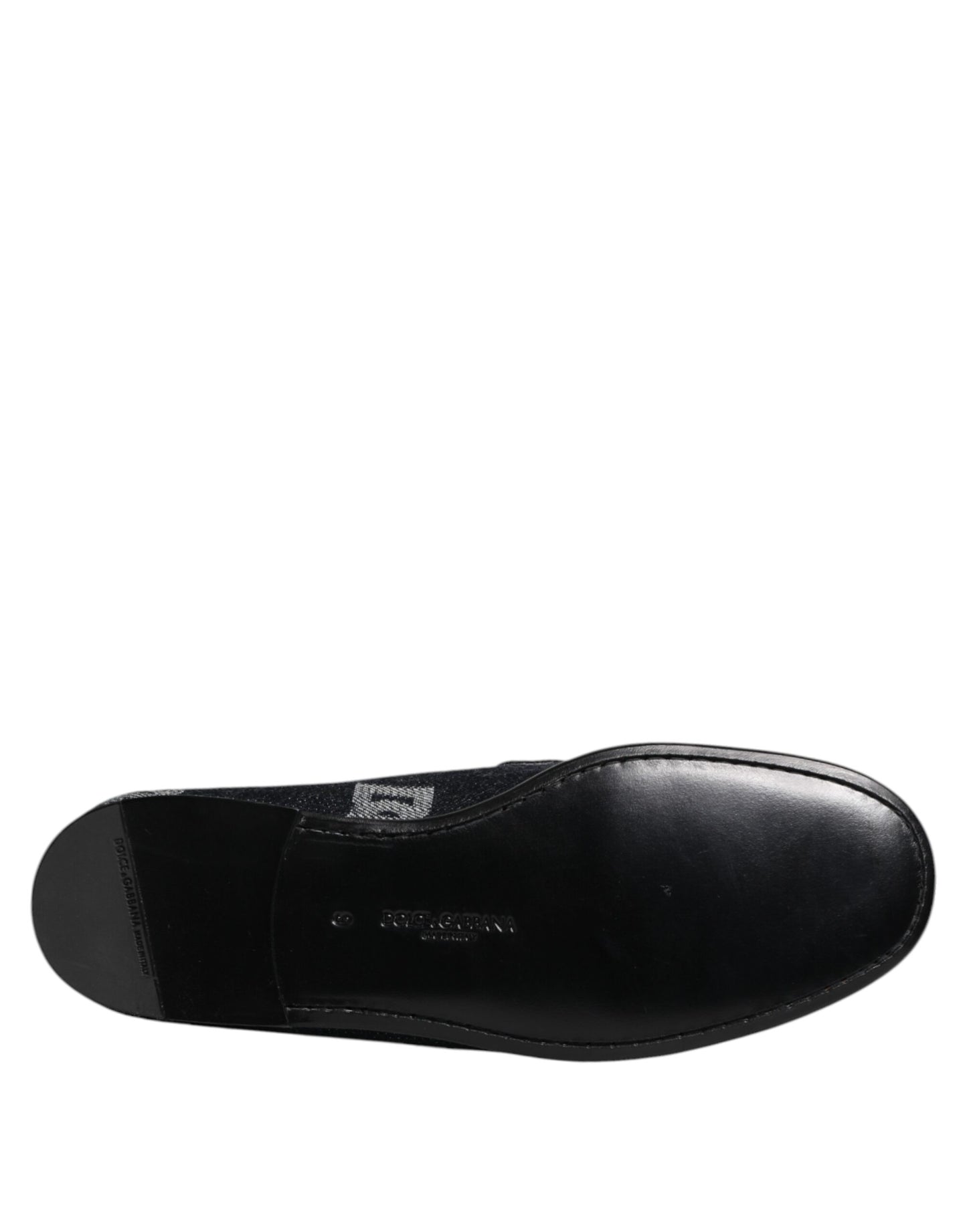 Dolce & Gabbana Blue Logo Cotton Loafers Formal Dress Shoes Dolce & Gabbana